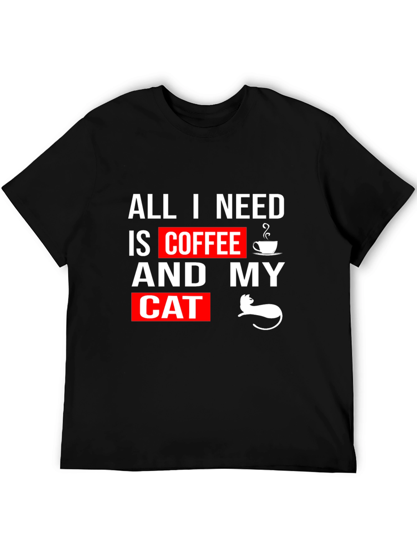 Coffee and Cats T-Shirt - Black Graphic Tee