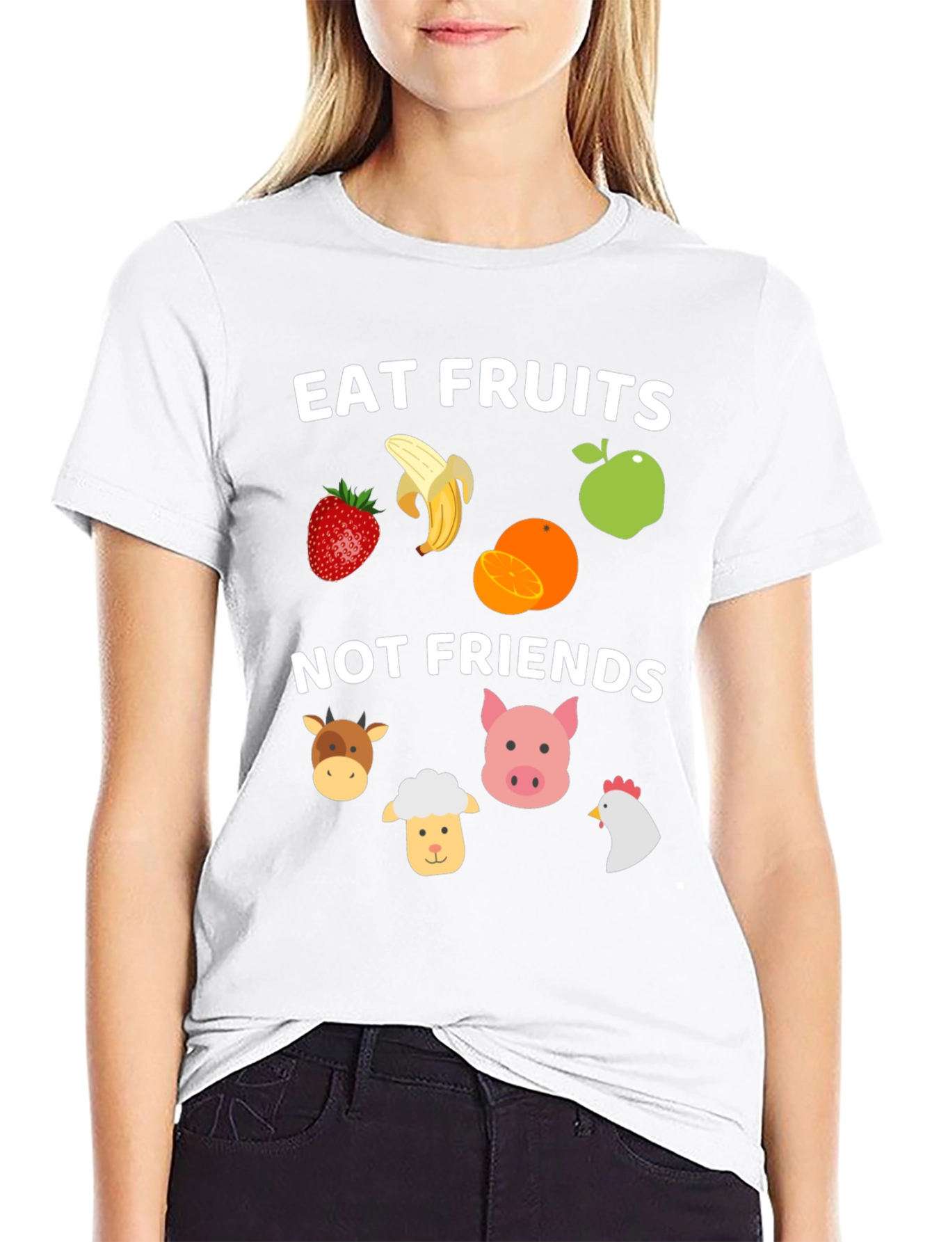 Eat Fruits Not Friends Vegan T-Shirt