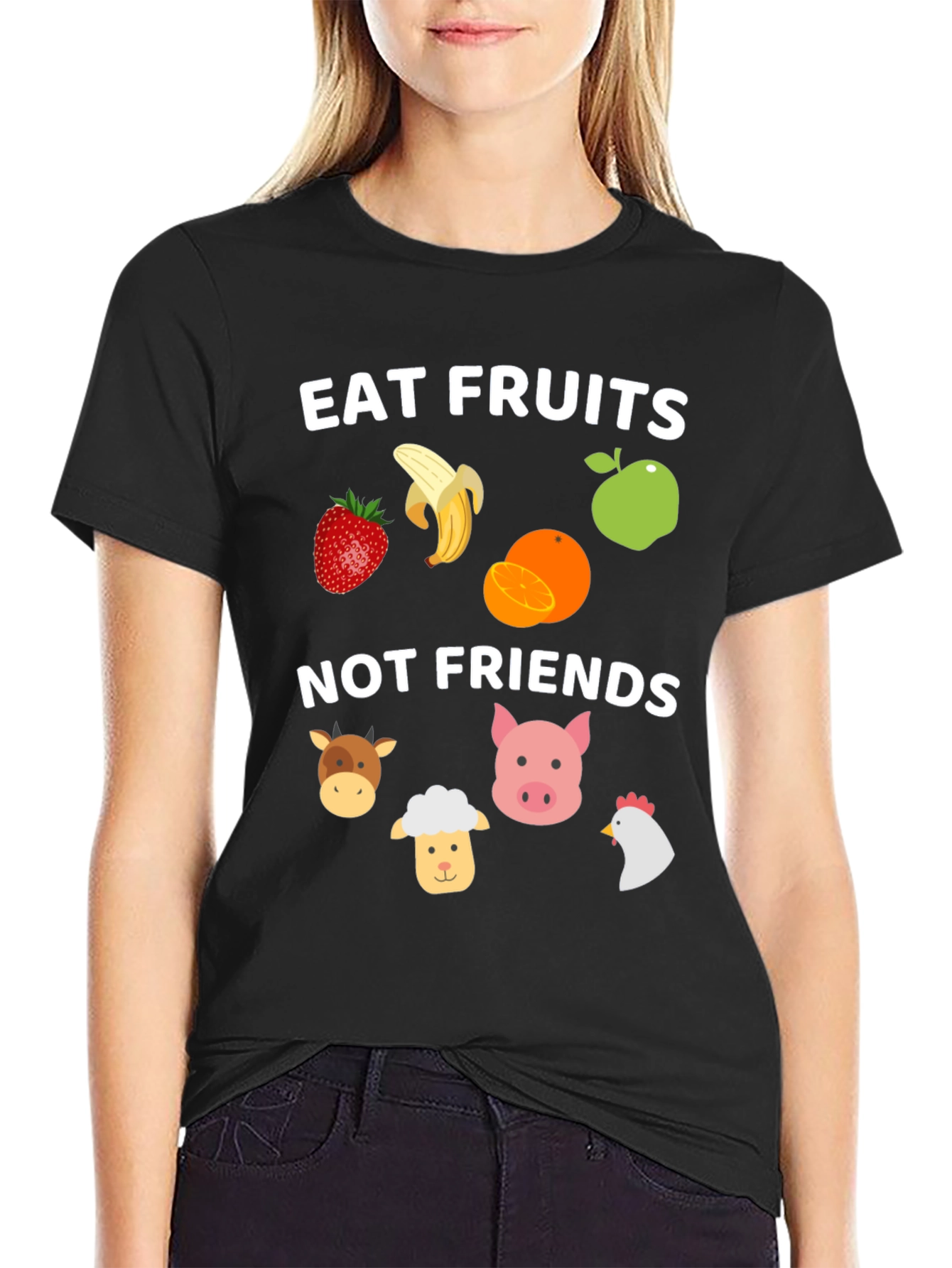 Eat Fruits Not Friends Vegan T-Shirt