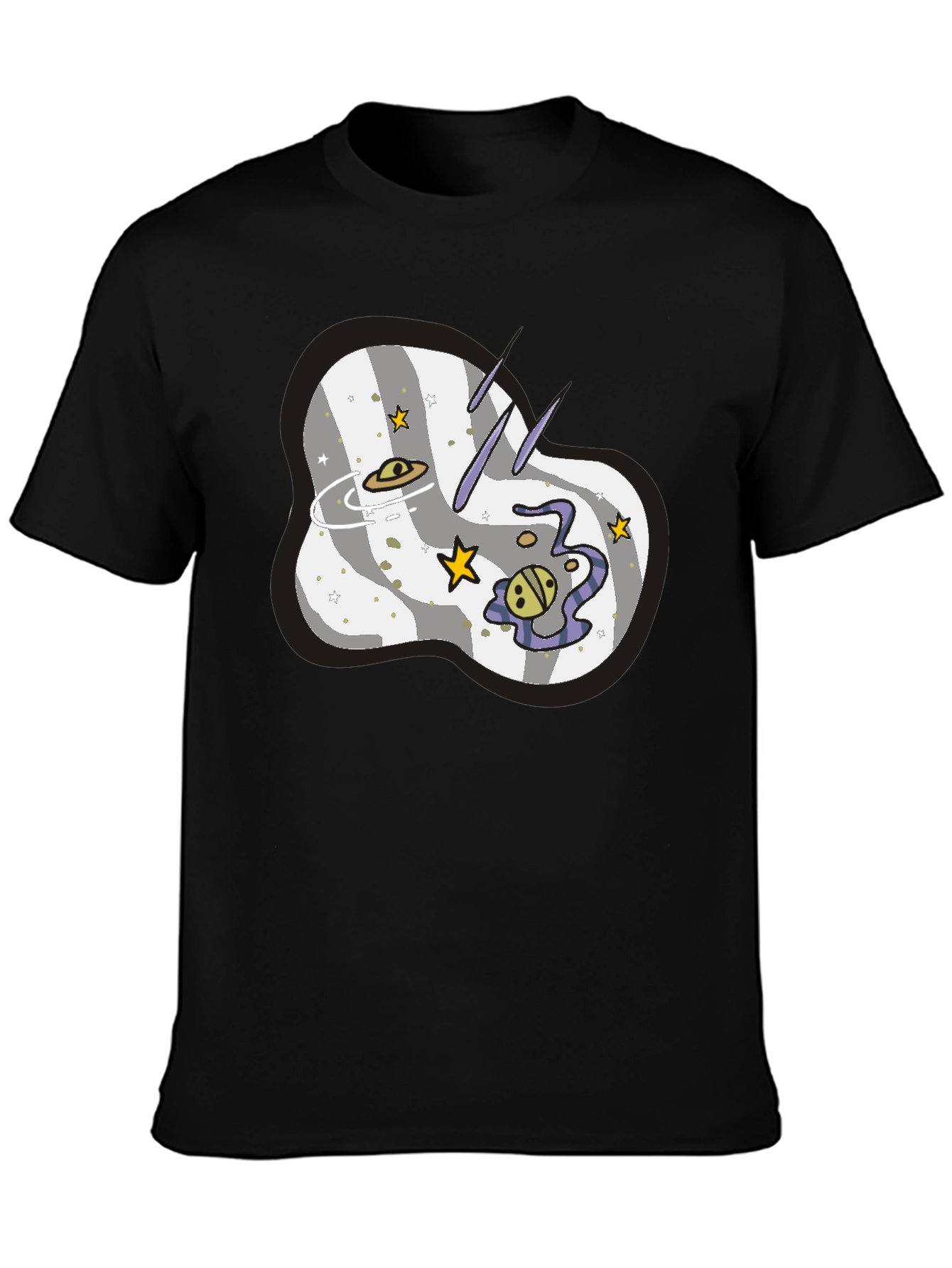 Space Galaxy Graphic T-Shirt - Mens Black Tee
