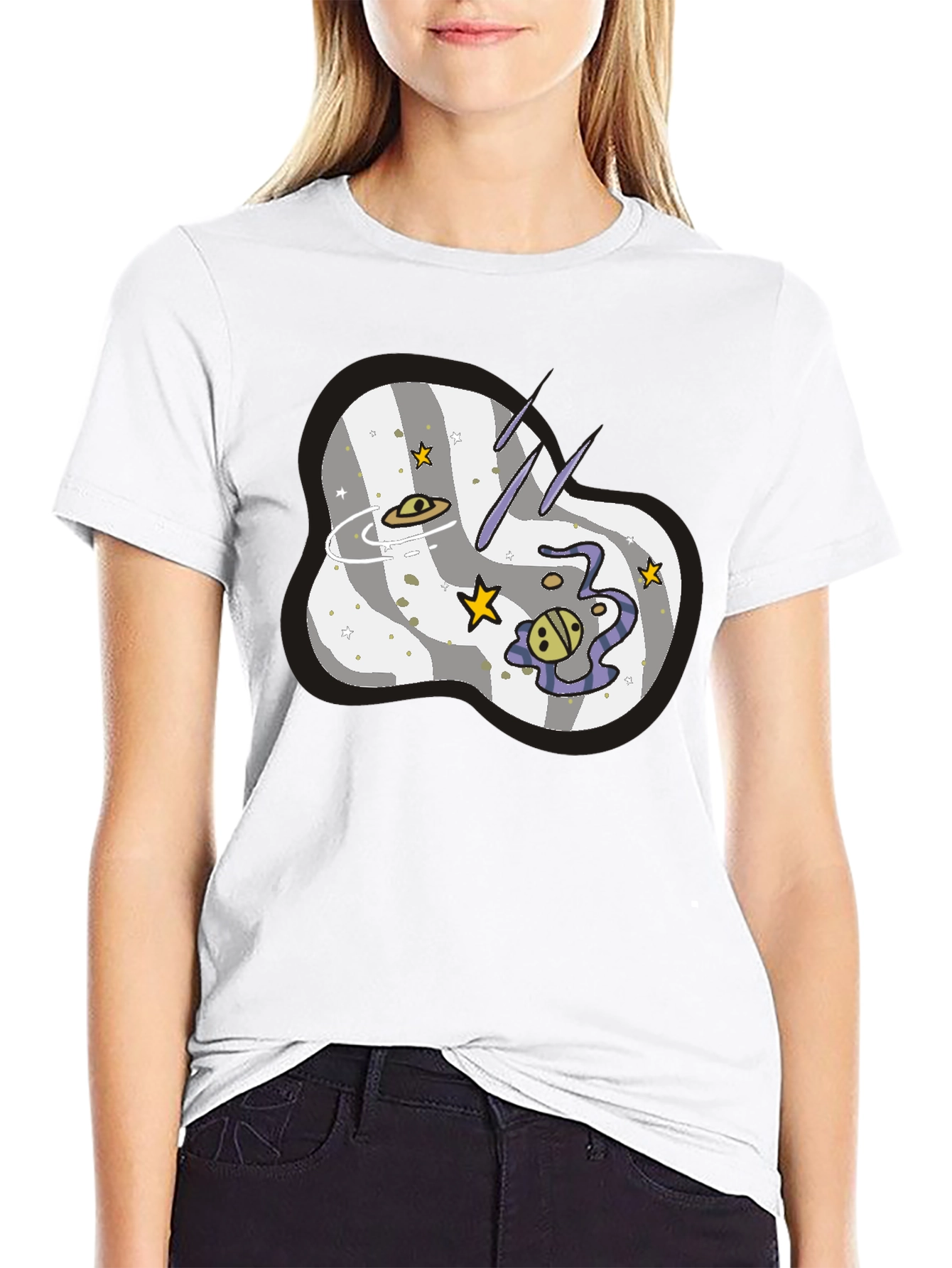 Space Galaxy Graphic T-Shirt - Mens Black Tee