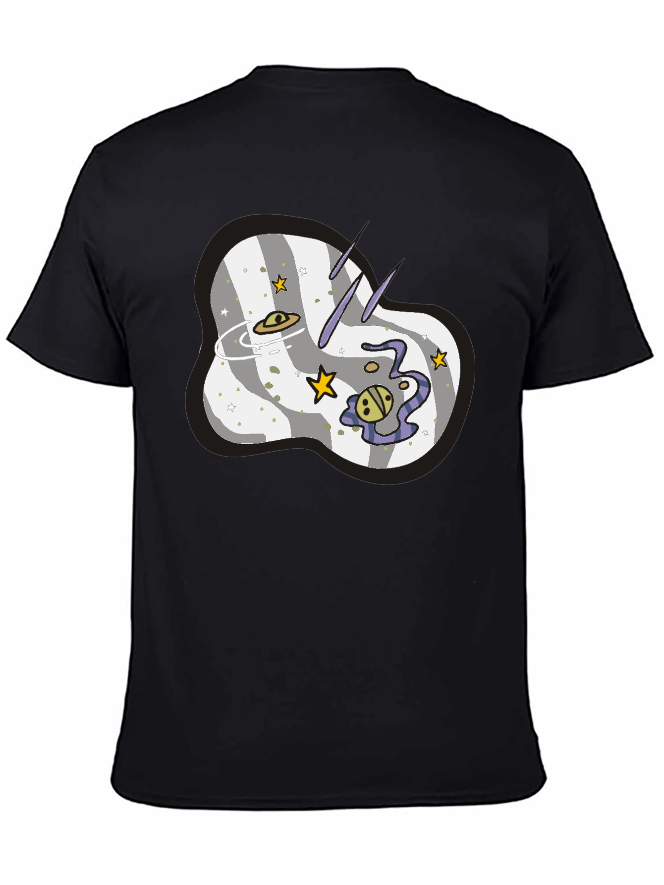 Space Galaxy Graphic T-Shirt - Mens Black Tee