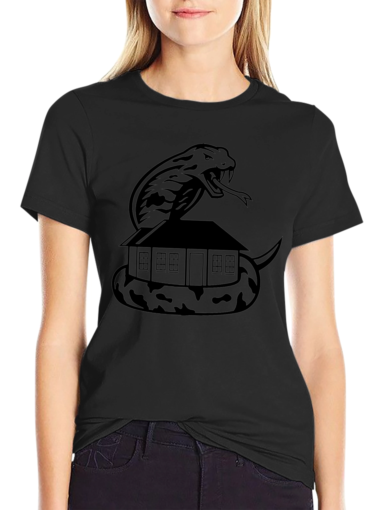 Snake House Graphic Tee - Mens Black T-Shirt