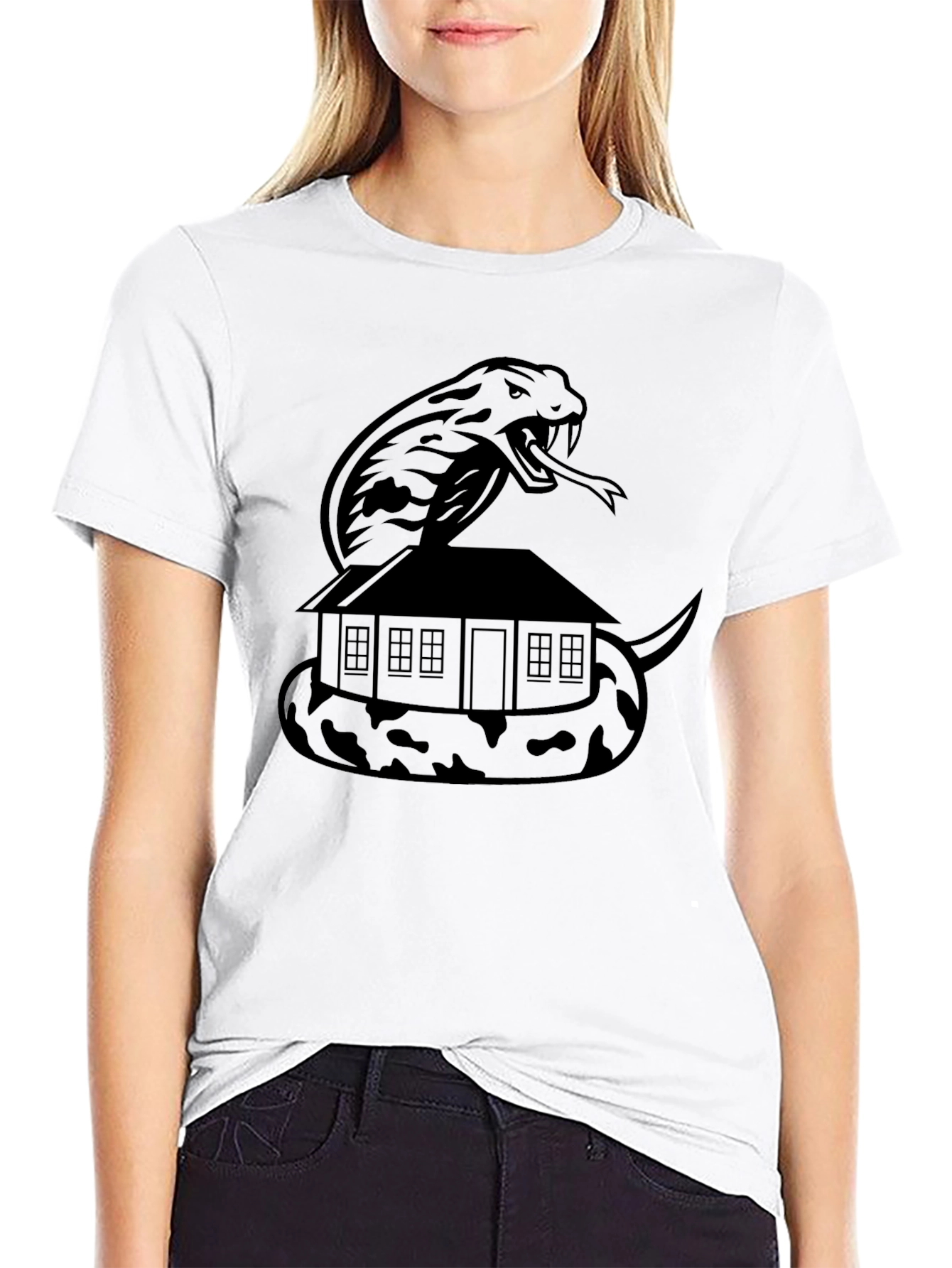 Snake House Graphic Tee - Mens Black T-Shirt