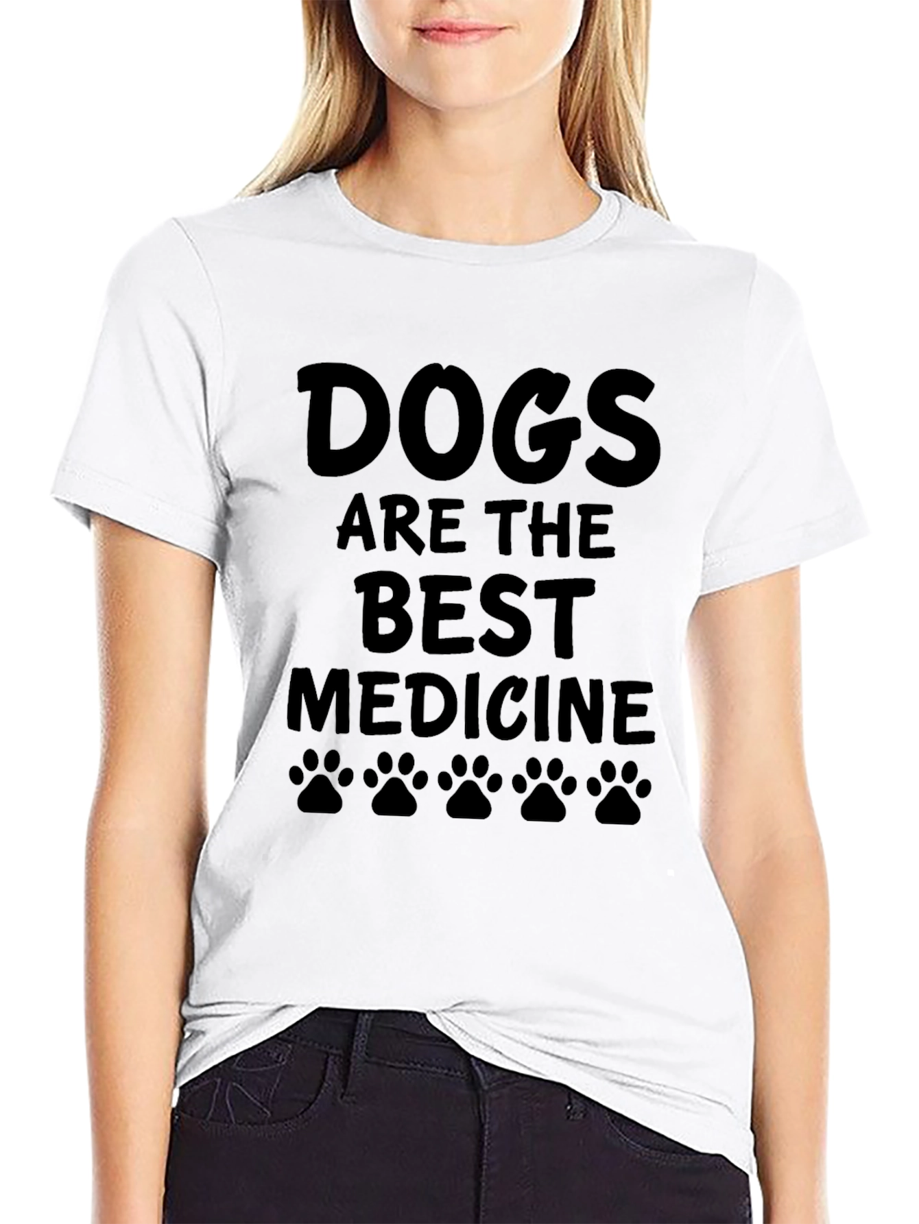 Dogs are the Best Medicine Black Graphic Tee