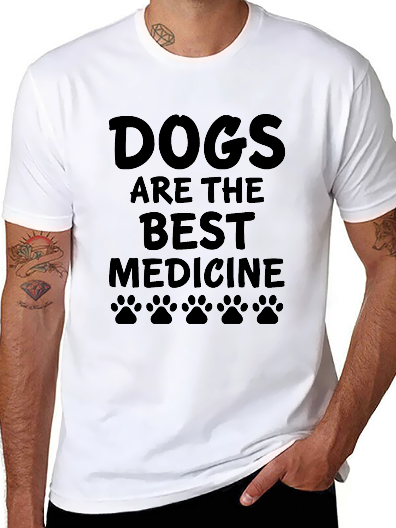 Dogs are the Best Medicine Black Graphic Tee