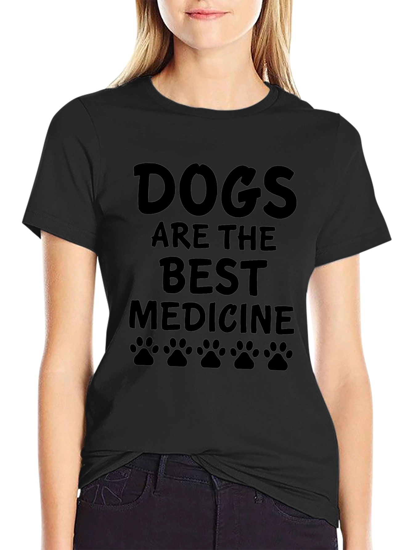 Dogs are the Best Medicine Black Graphic Tee