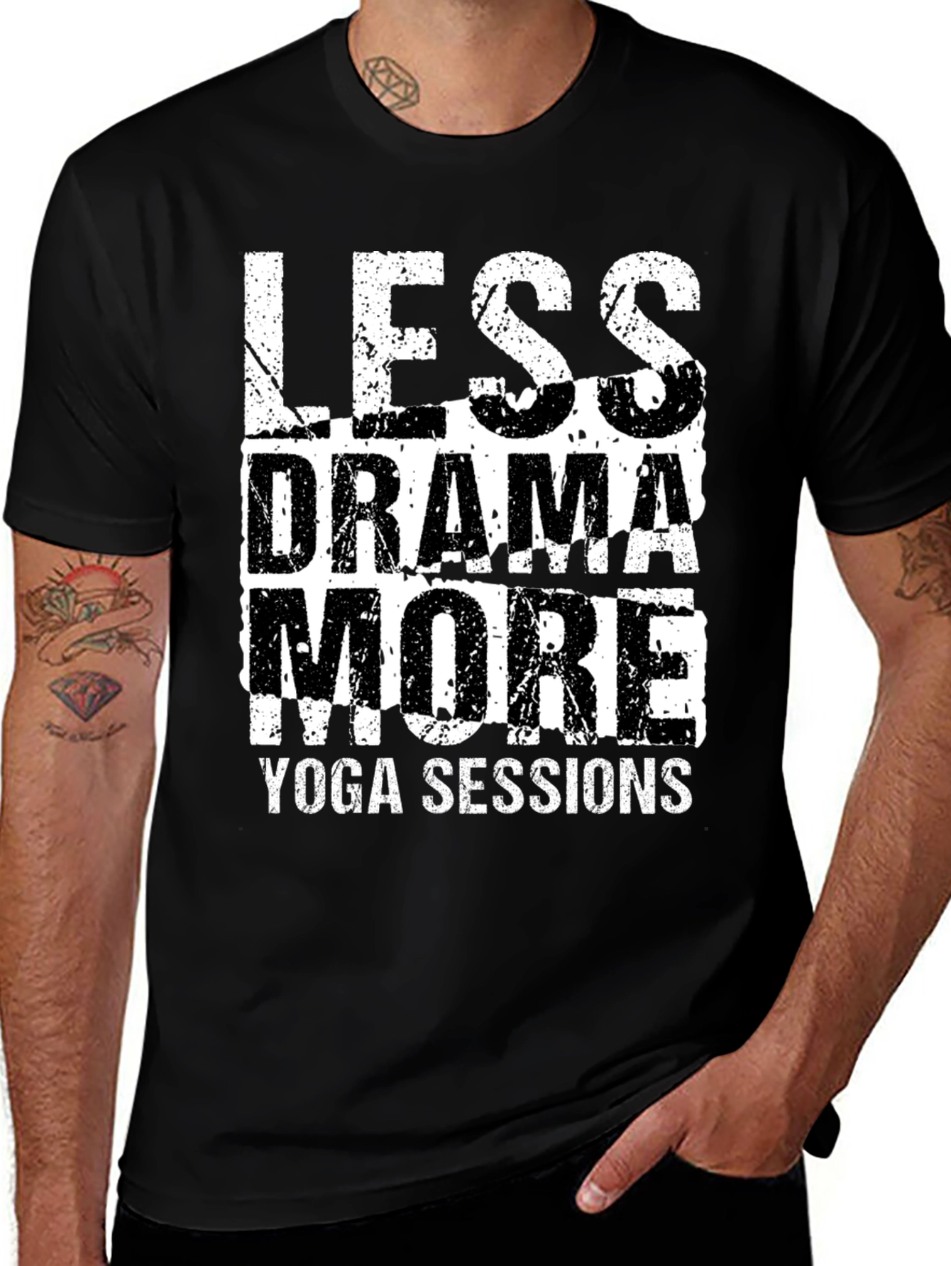 Less Drama More Yoga Sessions Black Graphic Tee