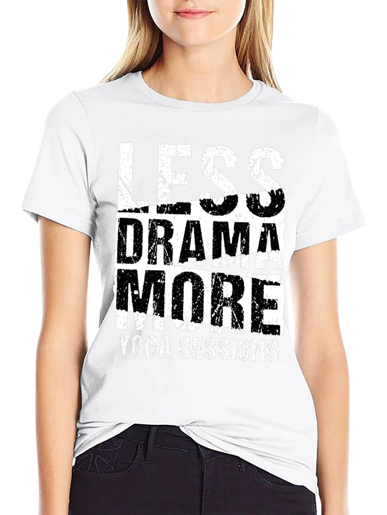 Less Drama More Yoga Sessions Black Graphic Tee