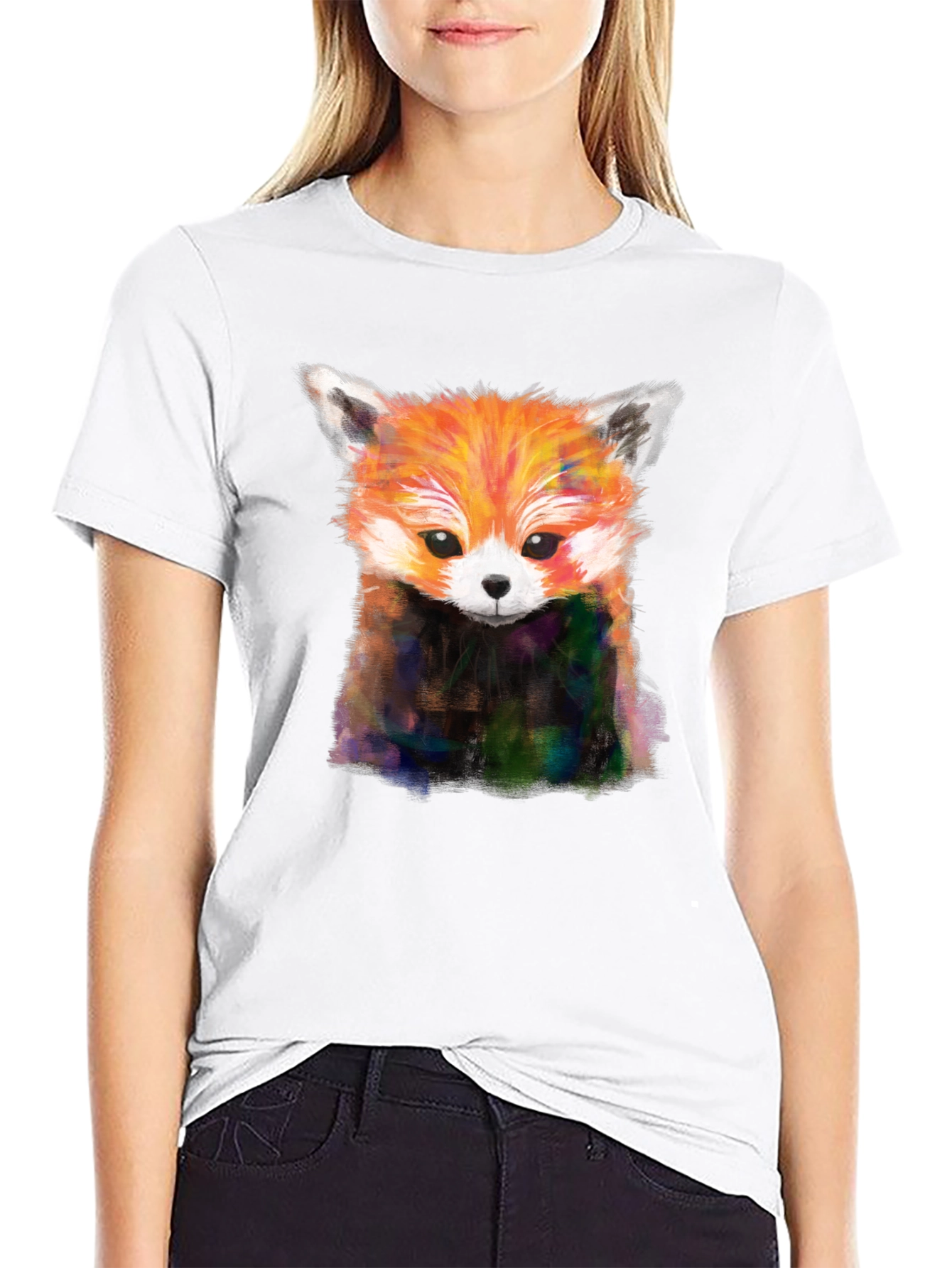 Red Panda Graphic Print T-Shirt