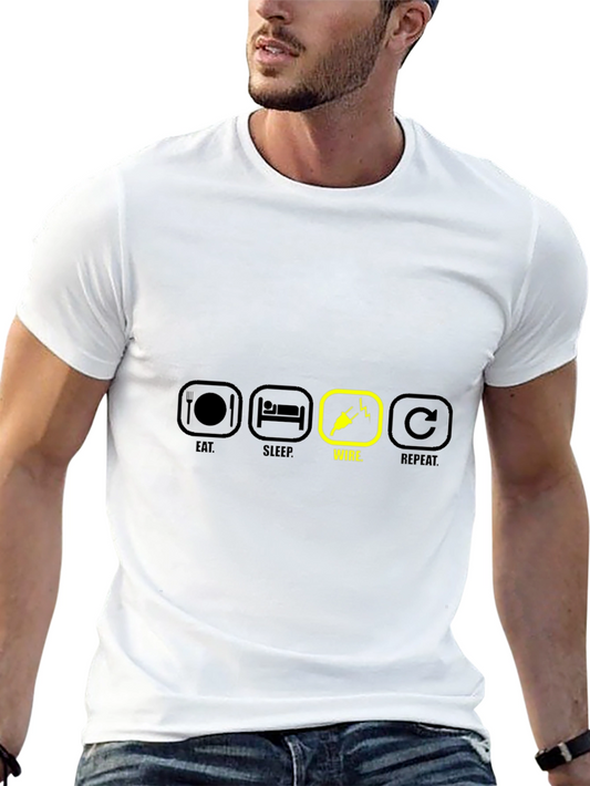 Eat Sleep Wire Repeat Graphic T-Shirt