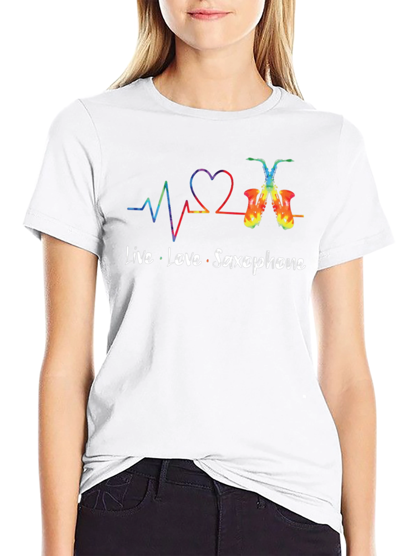 Live Love Saxophone Graphic Tee