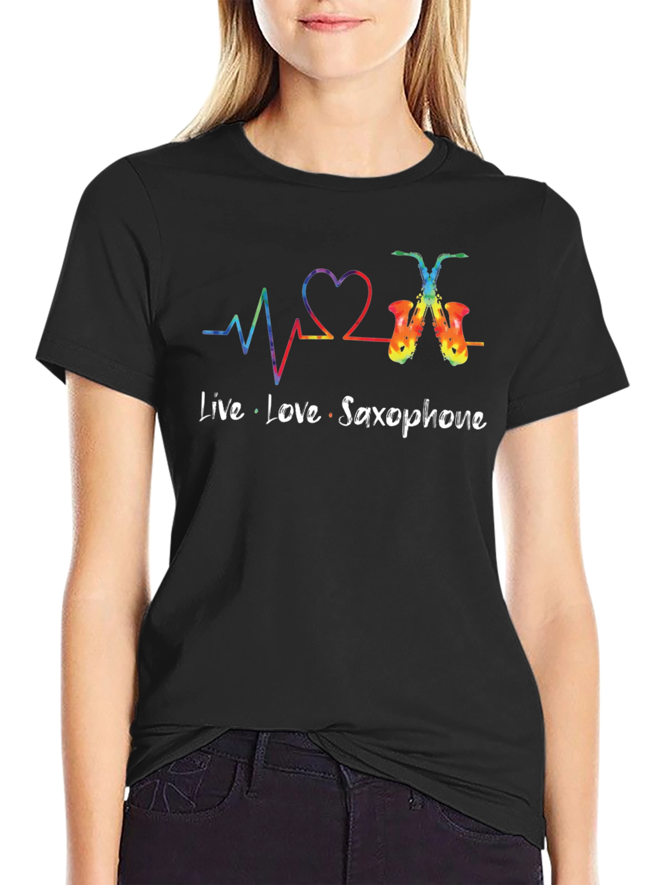 Live Love Saxophone Graphic Tee