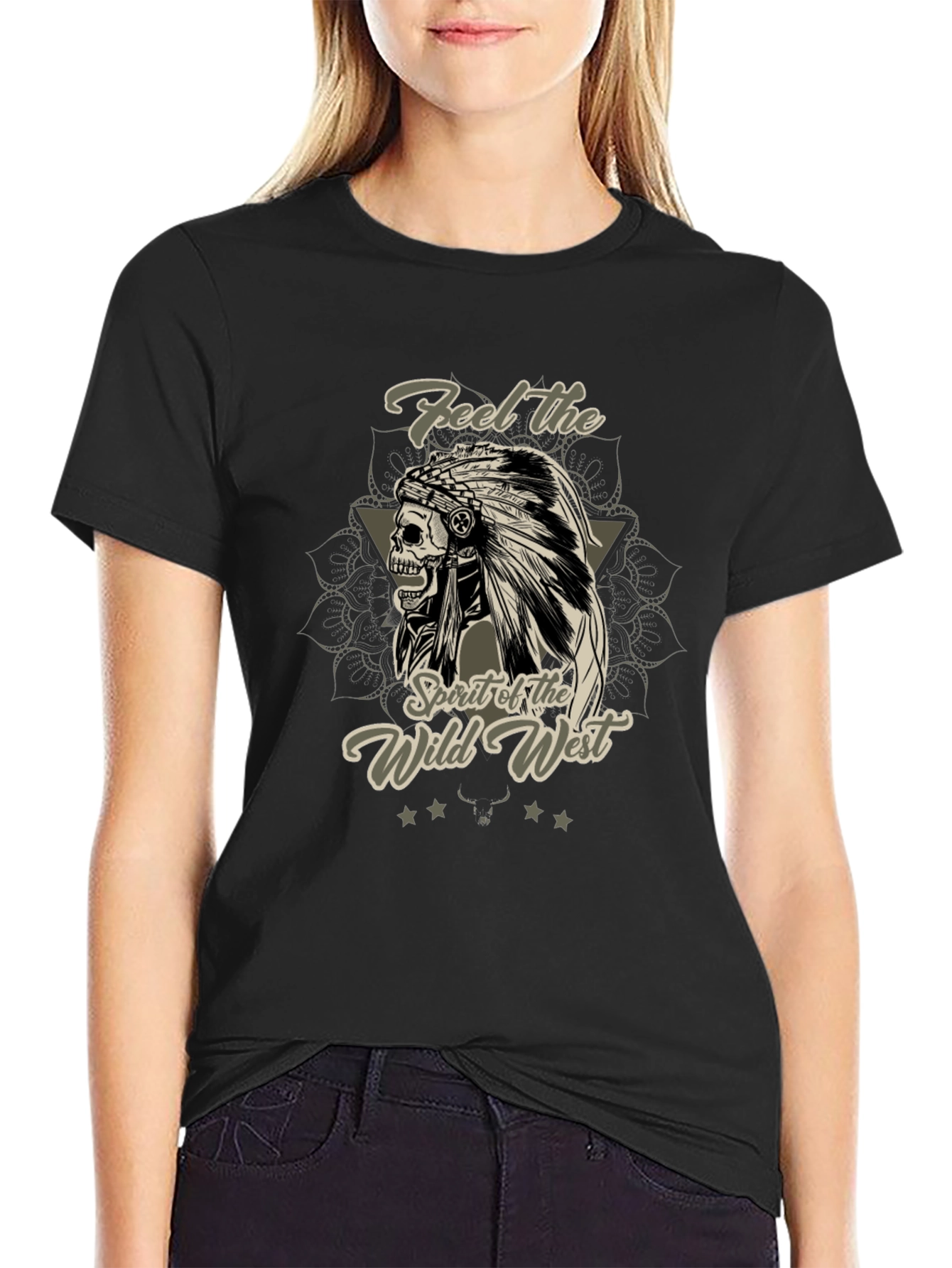 Wild West Skull Graphic T-Shirt
