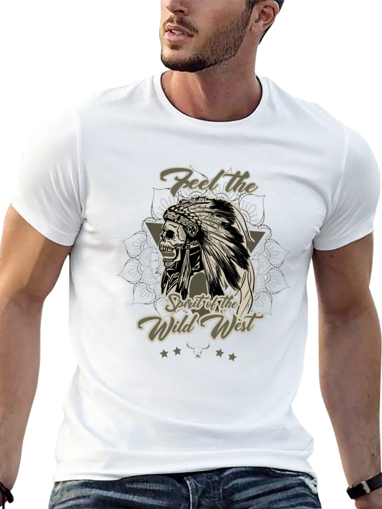 Wild West Skull Graphic T-Shirt