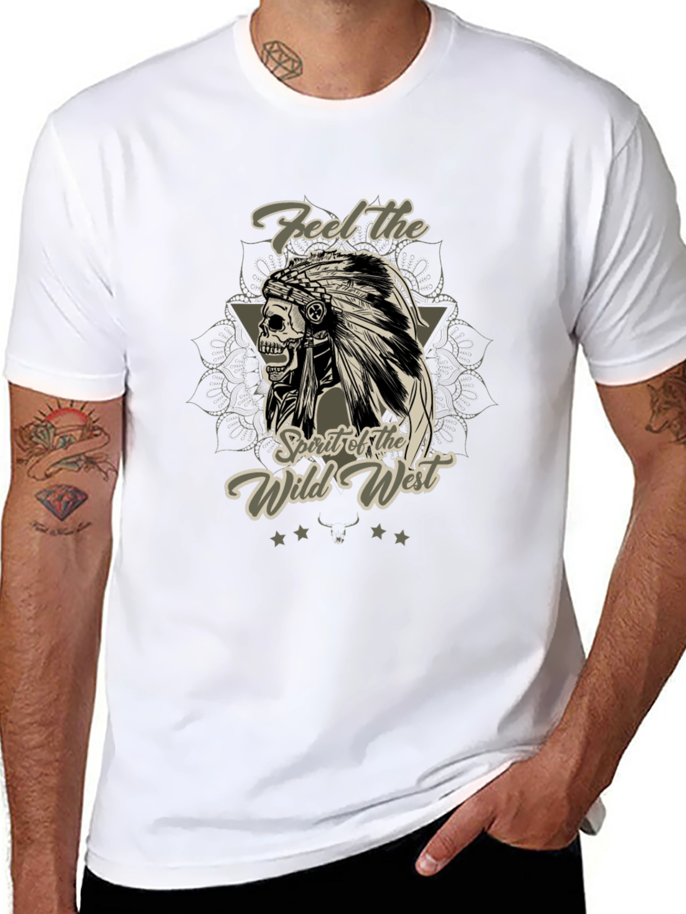 Wild West Skull Graphic T-Shirt