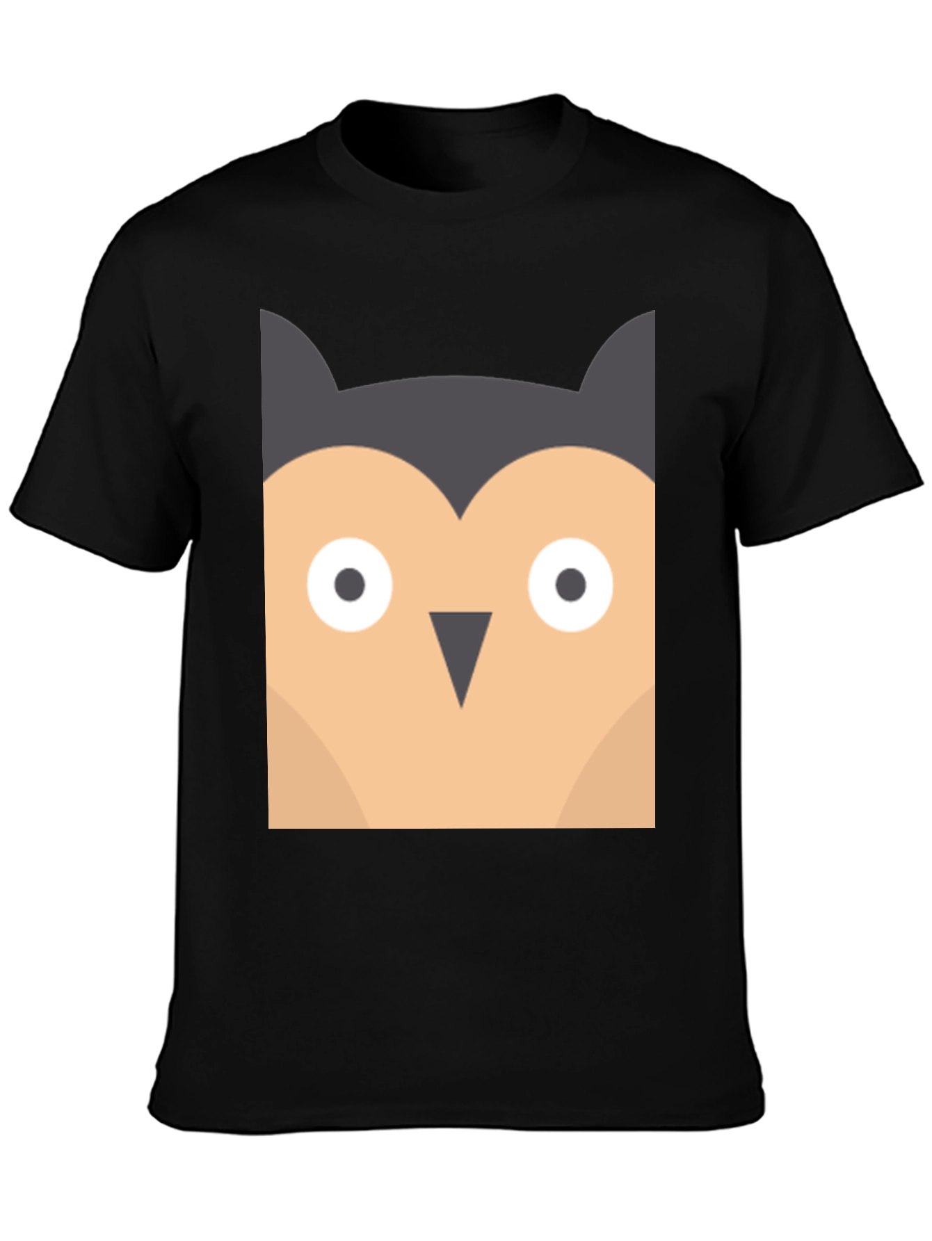 Owl Graphic Print Black Tee