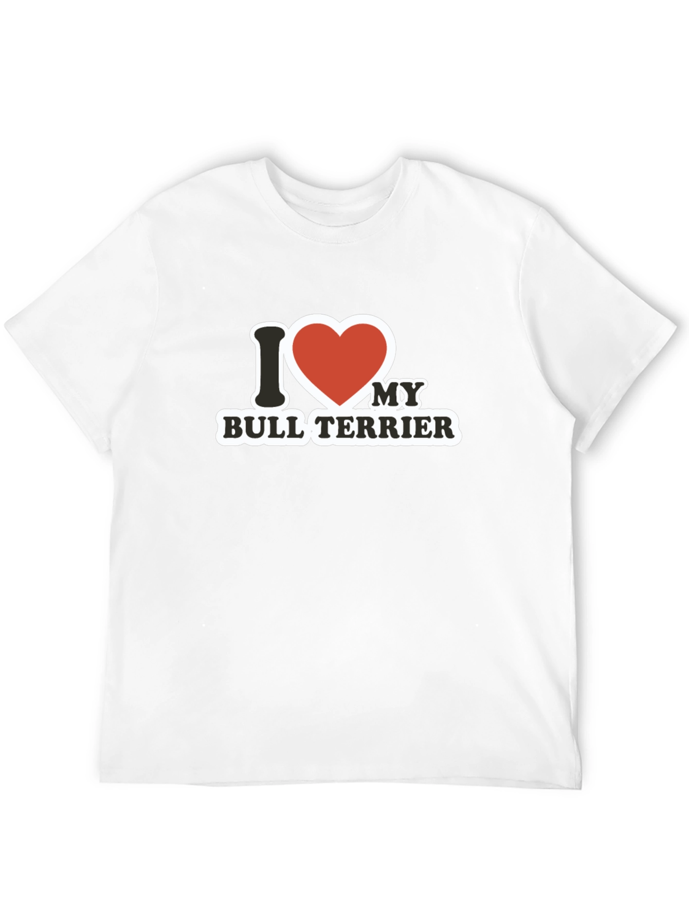I Heart My Bull Terrier Black T-Shirt
