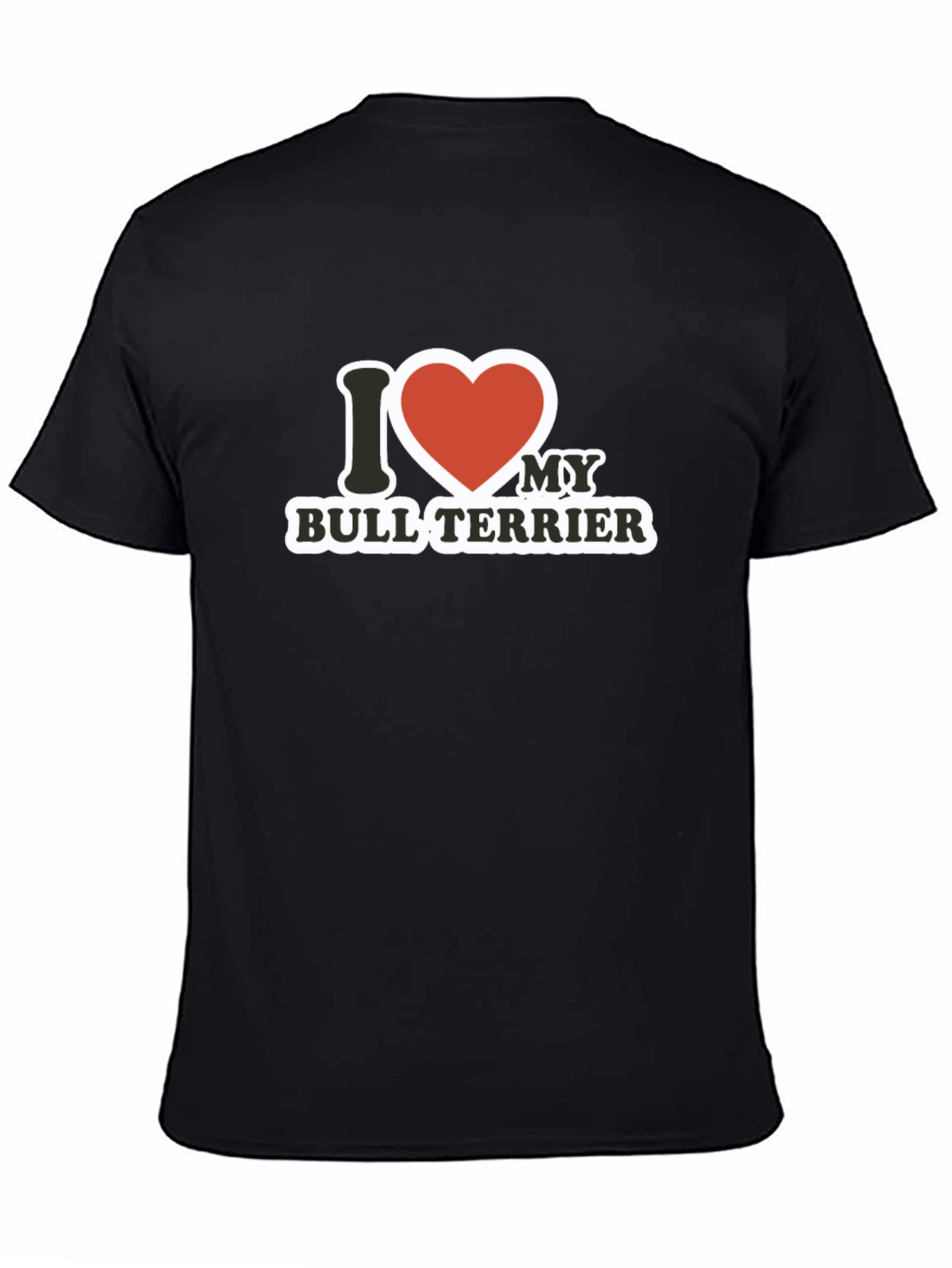 I Heart My Bull Terrier Black T-Shirt
