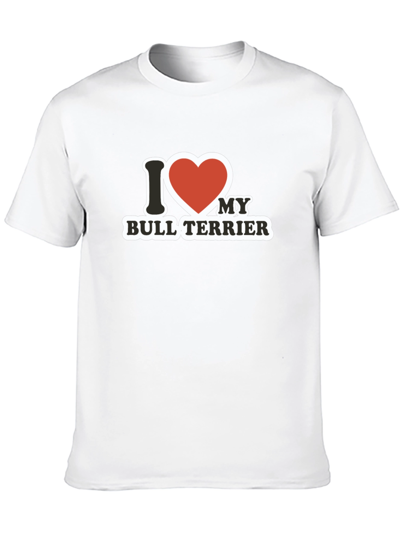 I Heart My Bull Terrier Black T-Shirt