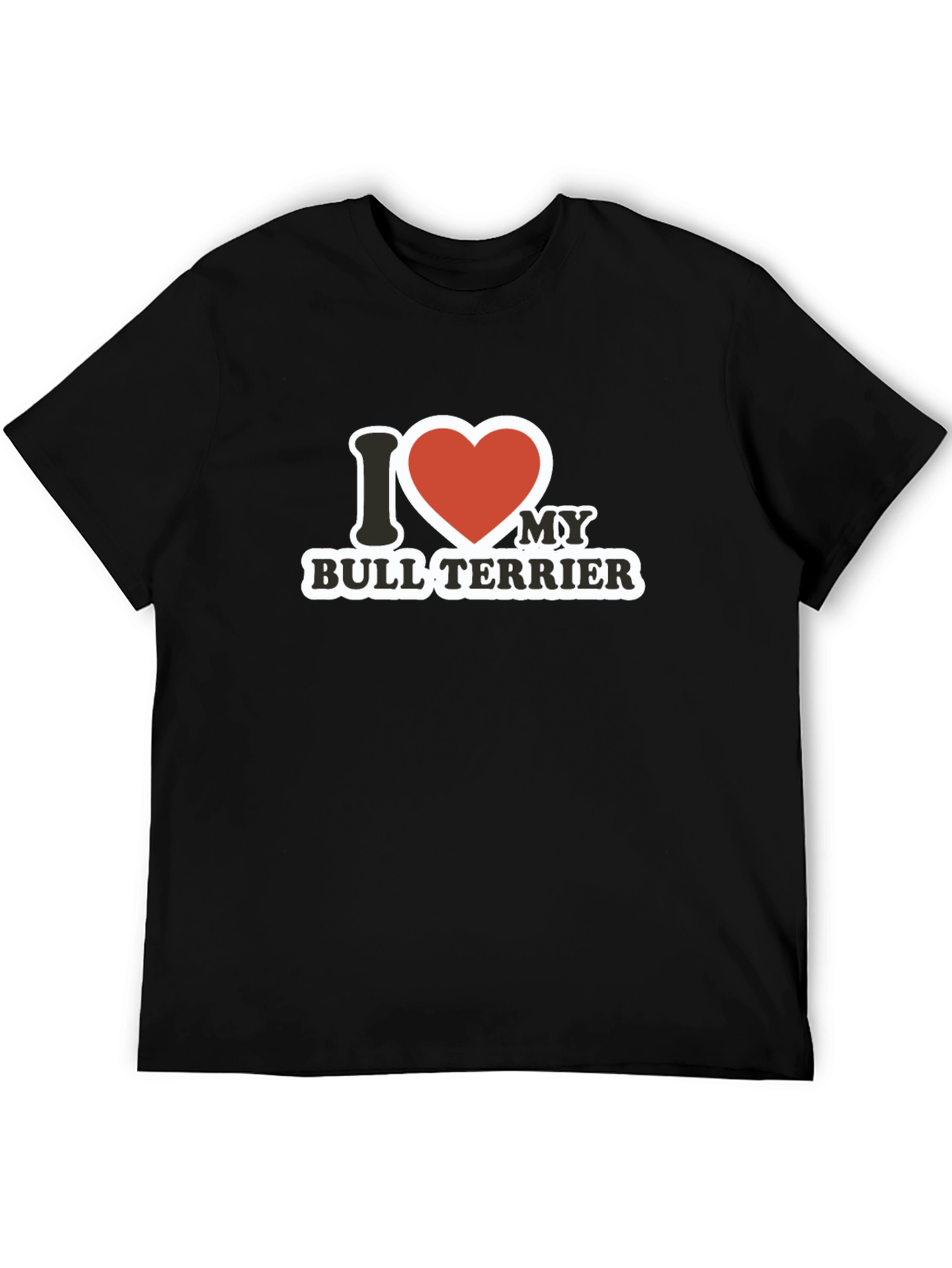 I Heart My Bull Terrier Black T-Shirt