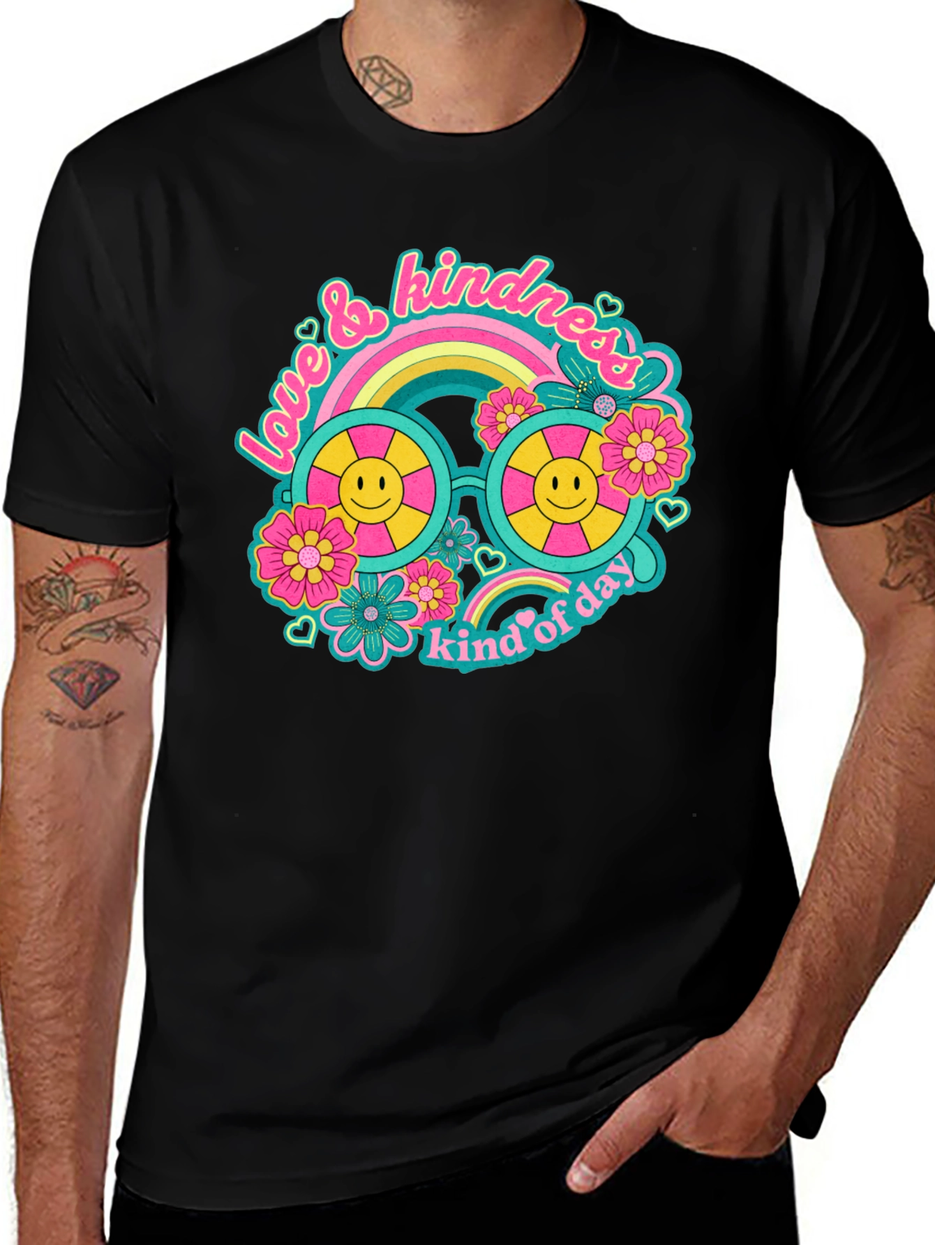 Love & Kindness Black Graphic Tee