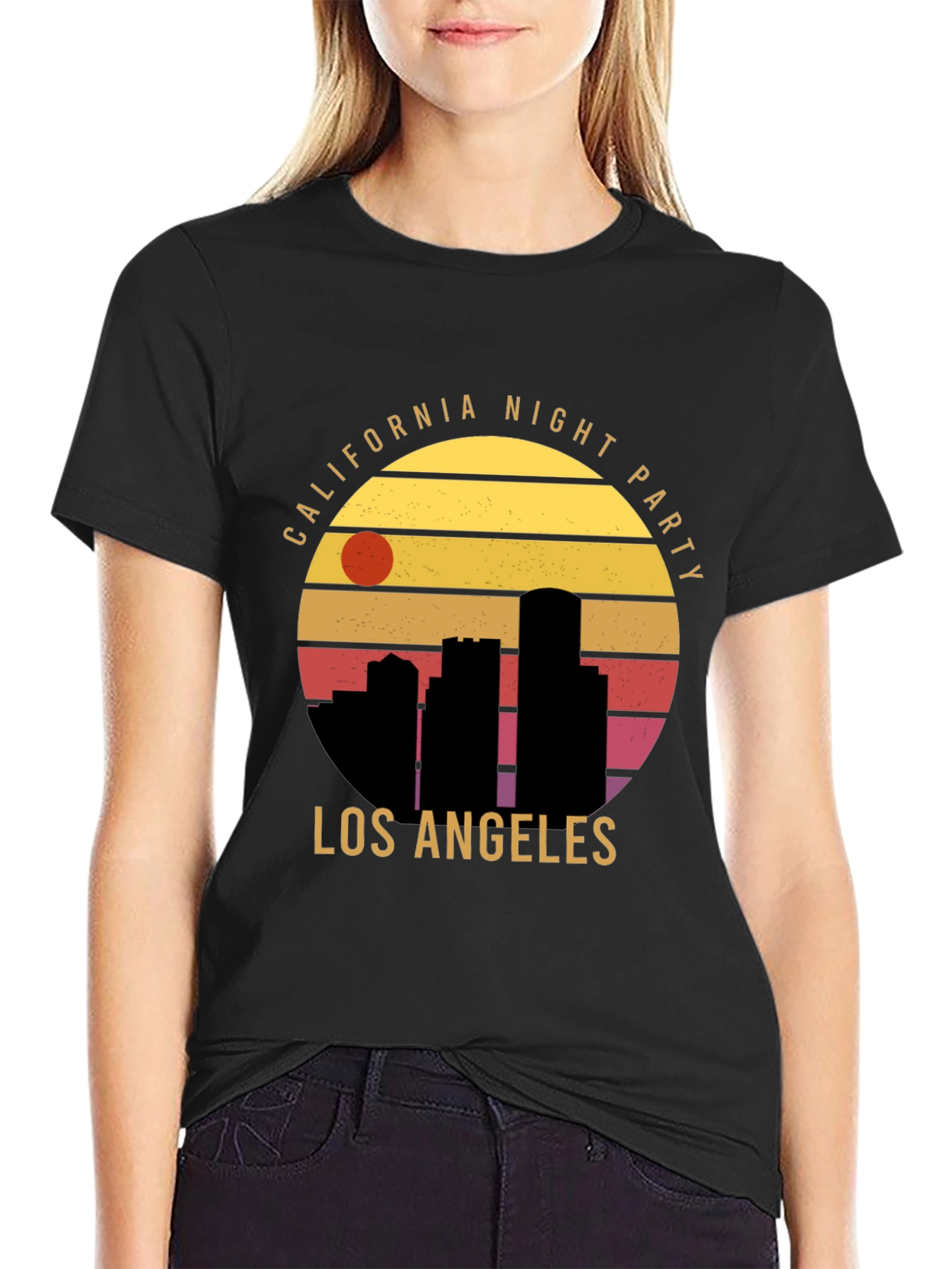 California Night Party T-Shirt Los Angeles Black