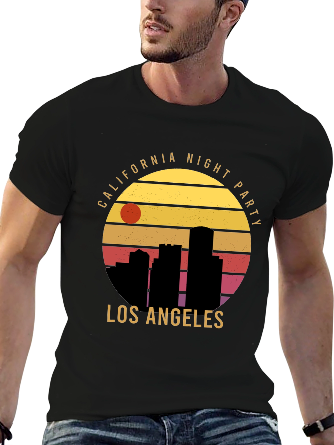 California Night Party T-Shirt Los Angeles Black
