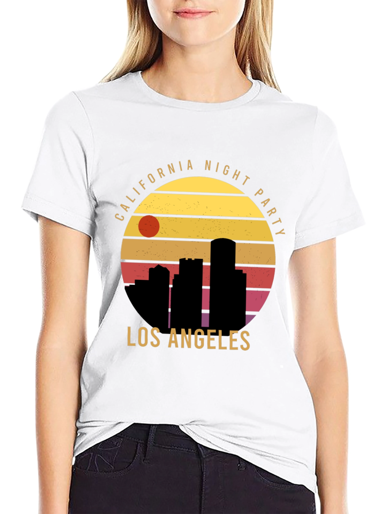 California Night Party T-Shirt Los Angeles Black