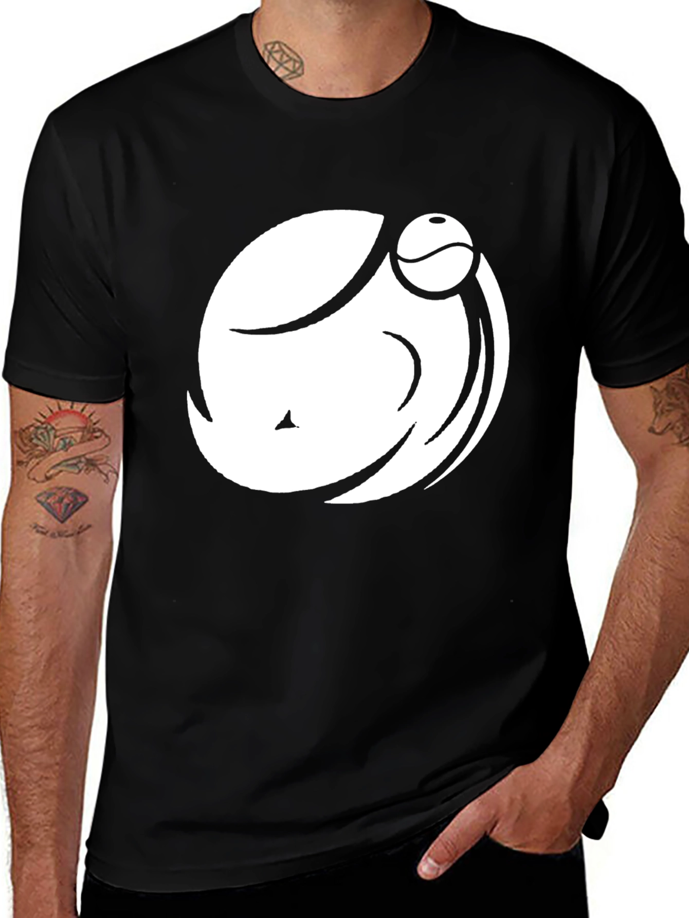 Abstract Graphic Tee - Modern Black T-Shirt