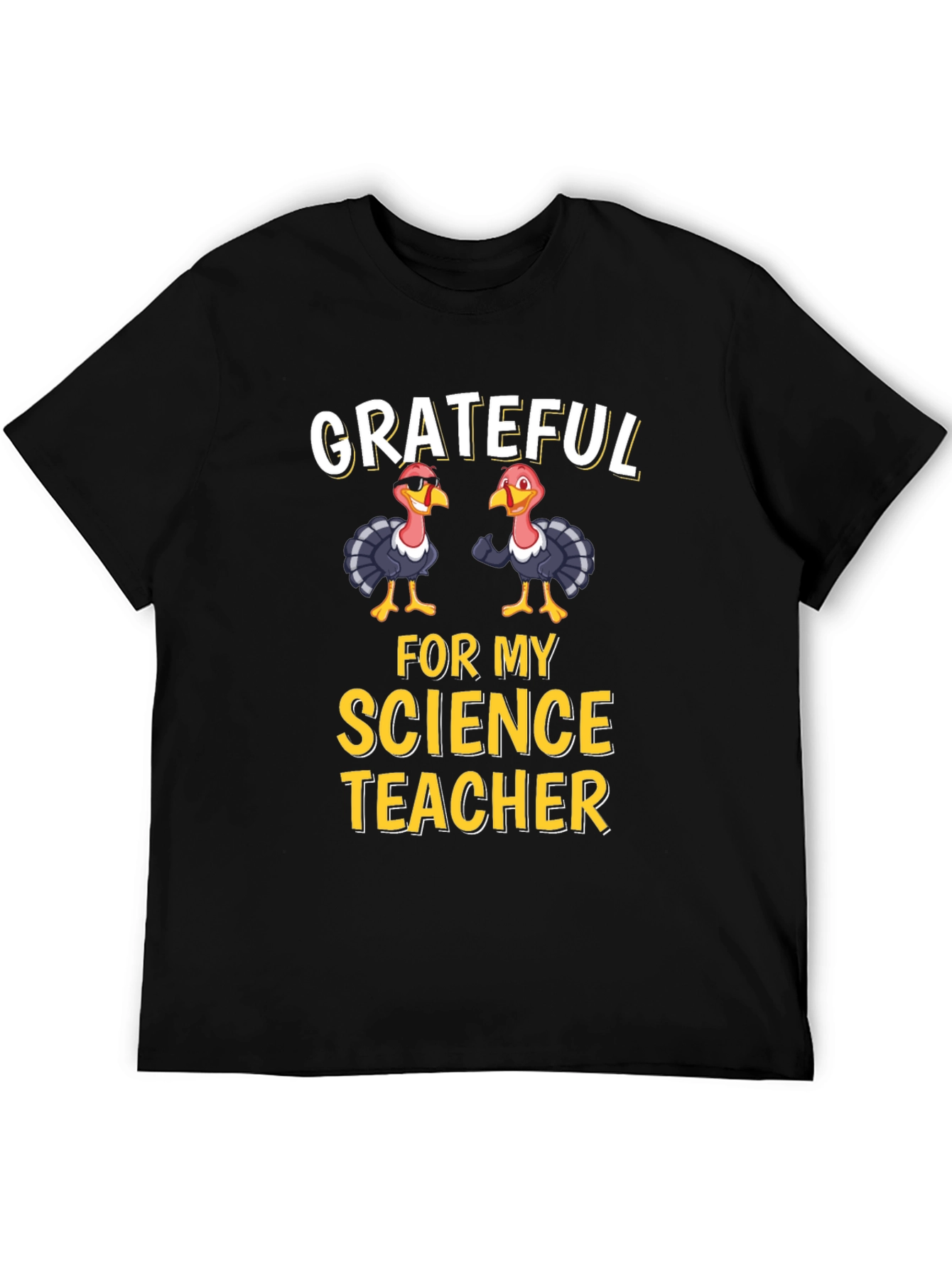Grateful Science Teacher Thanksgiving Turkey T-Shirt