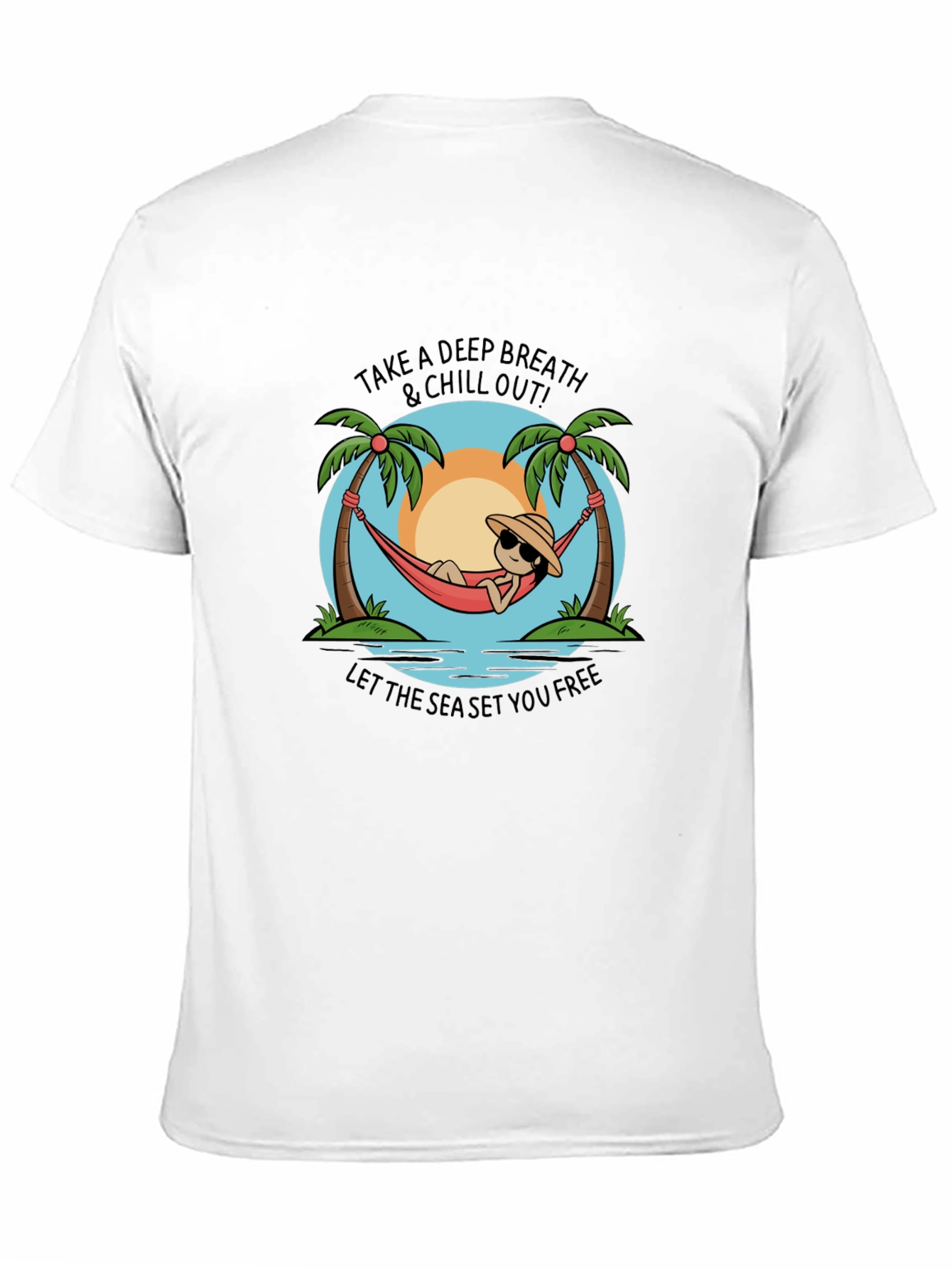 Chill Out Black T-Shirt - Deep Breath & Sea