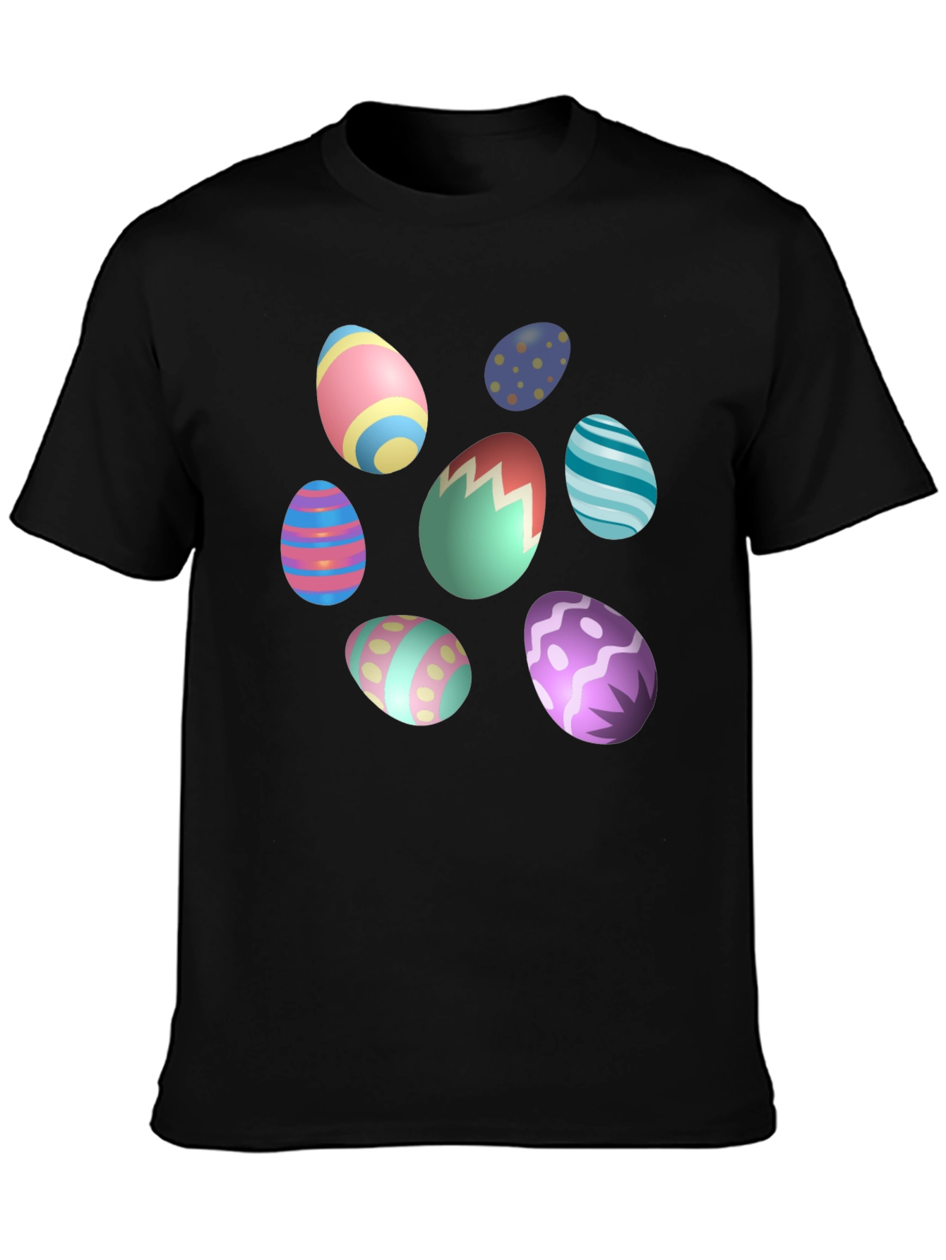 Easter Egg Design Black T-Shirt