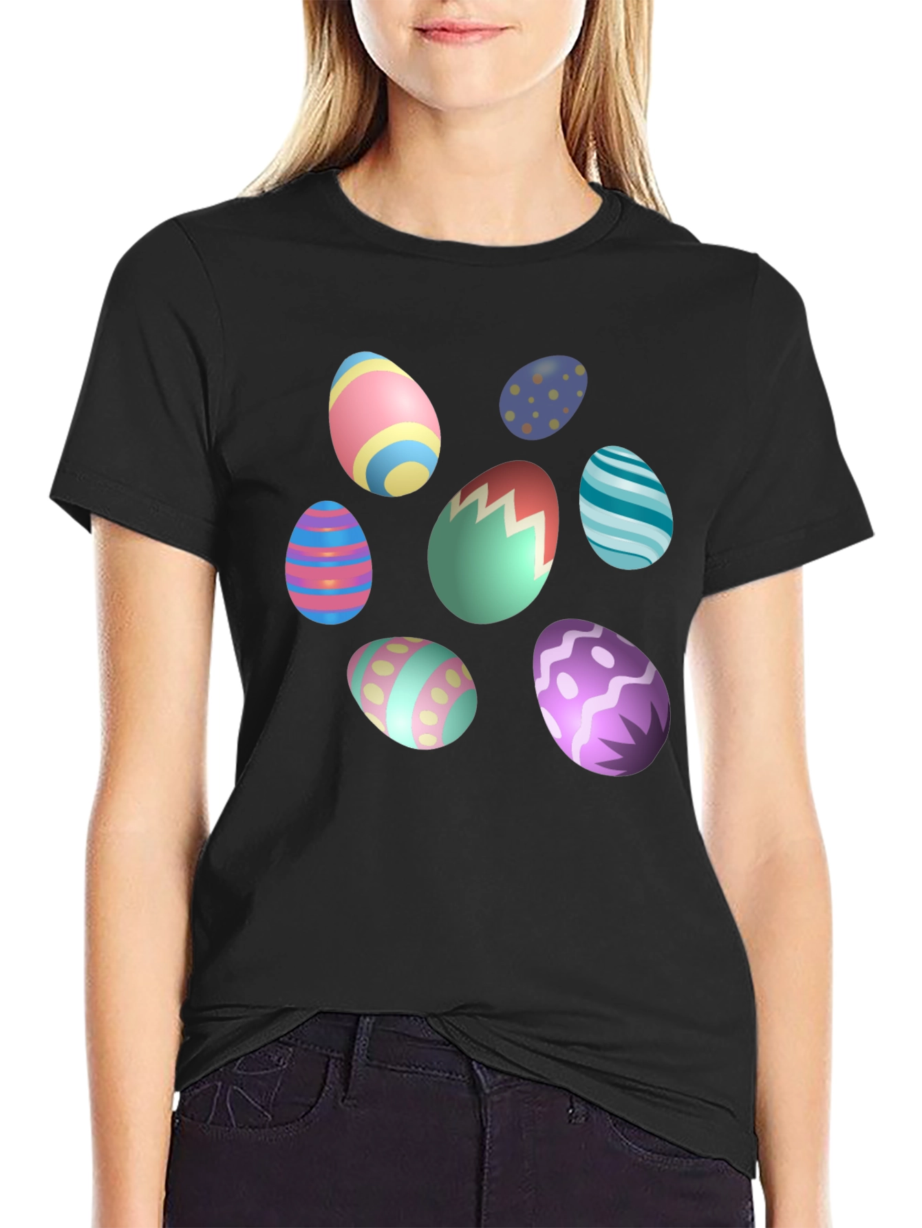 Easter Egg Design Black T-Shirt