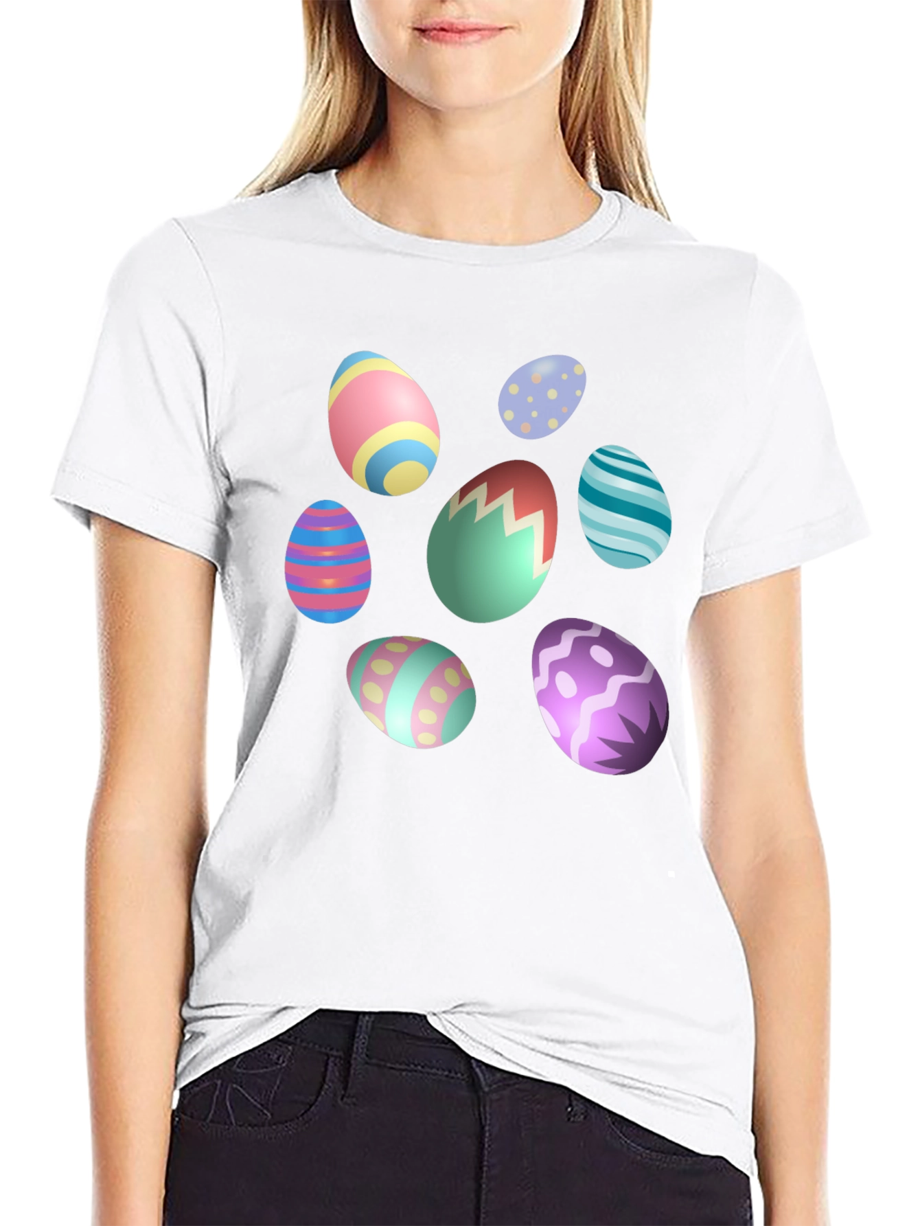 Easter Egg Design Black T-Shirt