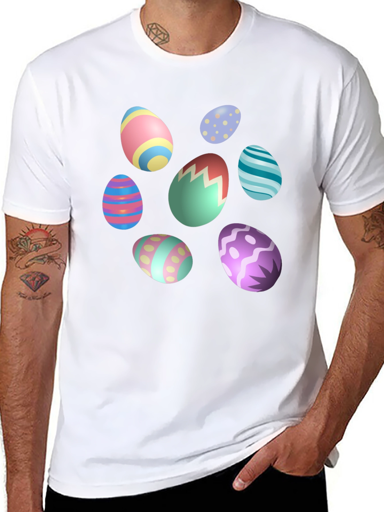 Easter Egg Design Black T-Shirt