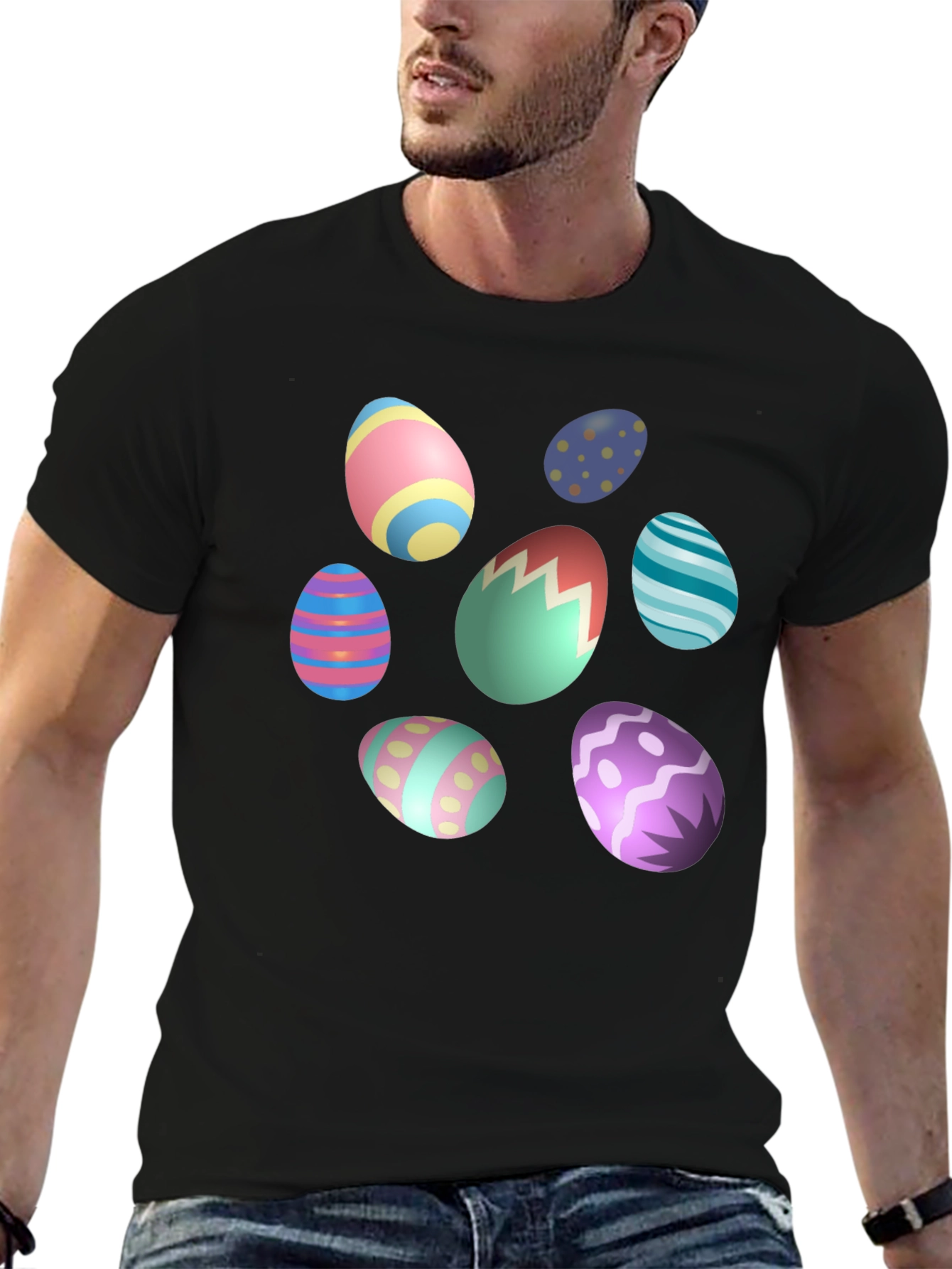Easter Egg Design Black T-Shirt