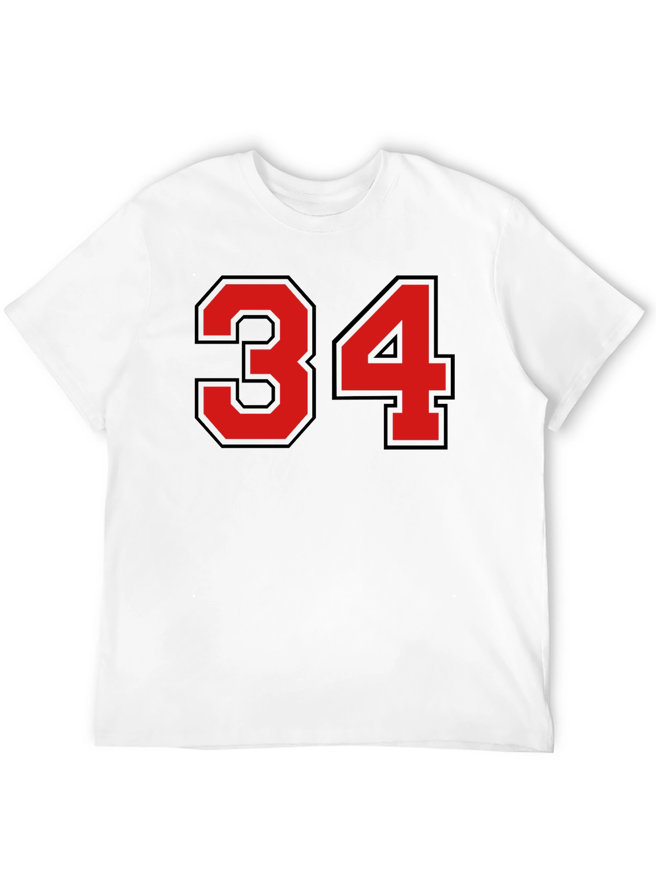 Mens Black T-Shirt with Red 34 Design