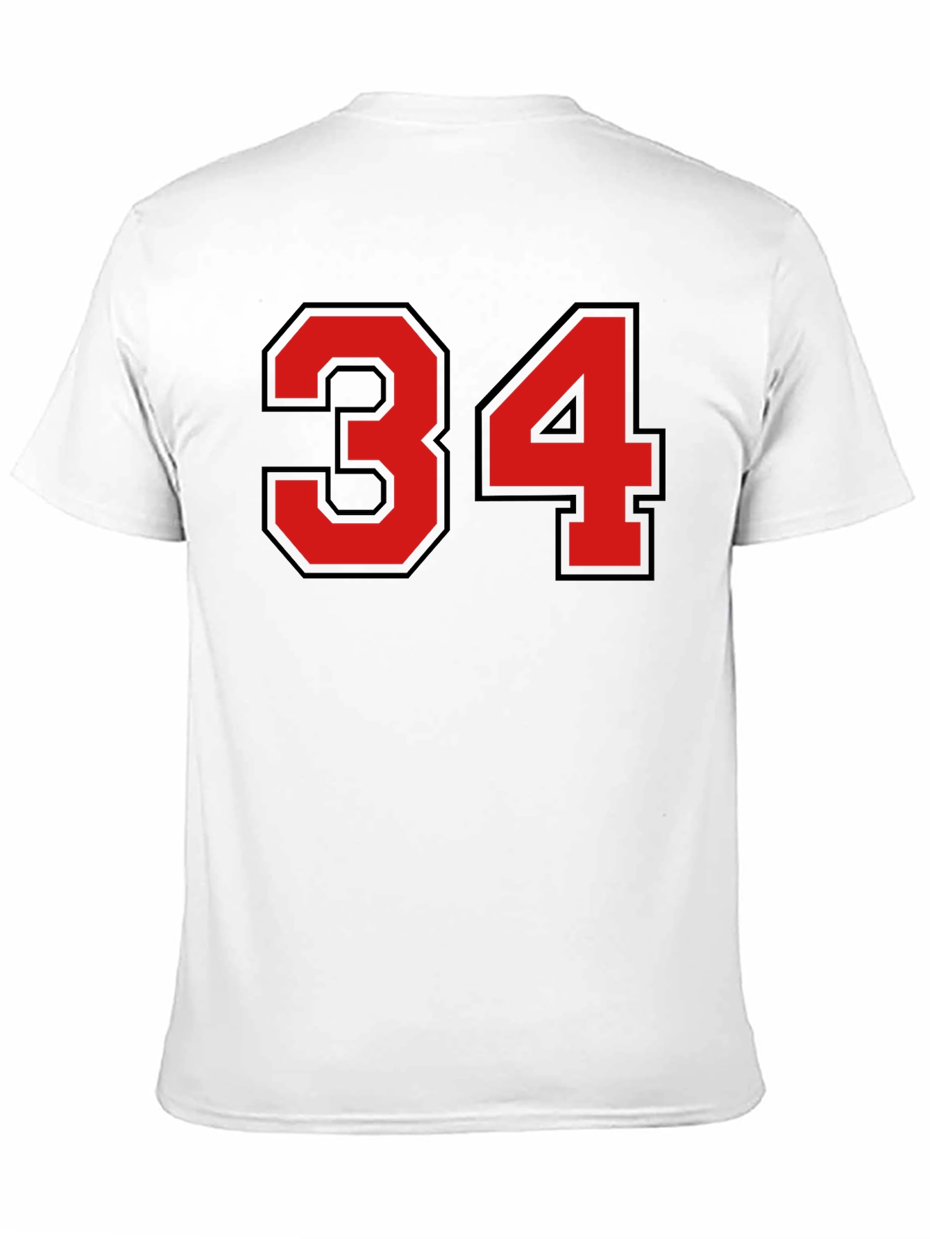 Mens Black T-Shirt with Red 34 Design
