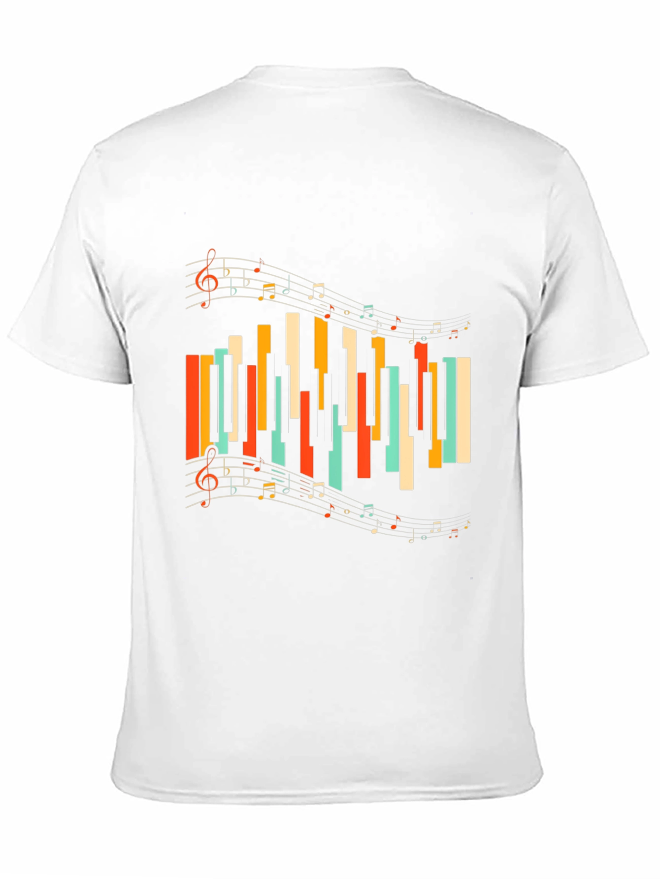 Musical Notes Piano Keys Graphic Tee