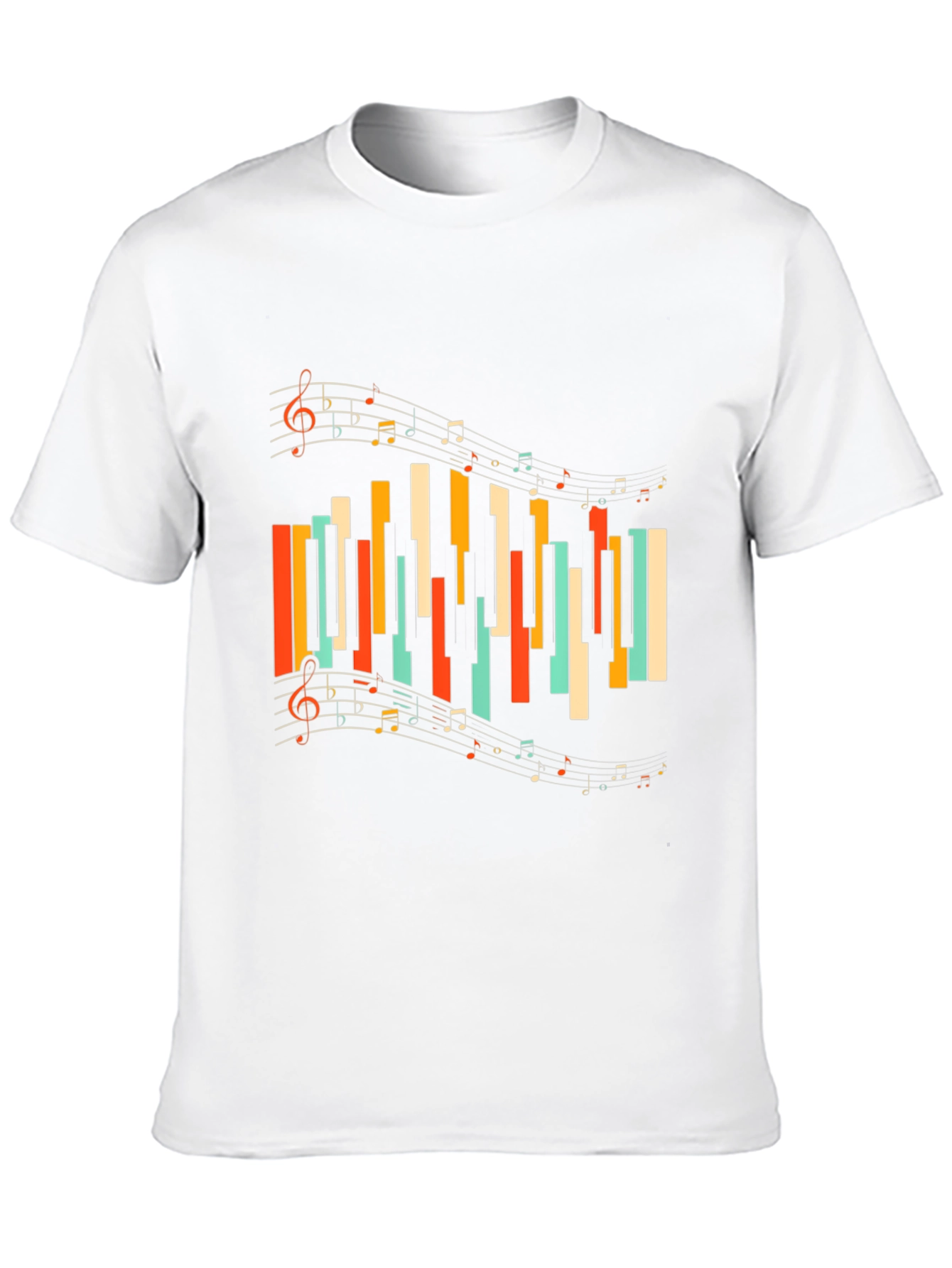 Musical Notes Piano Keys Graphic Tee