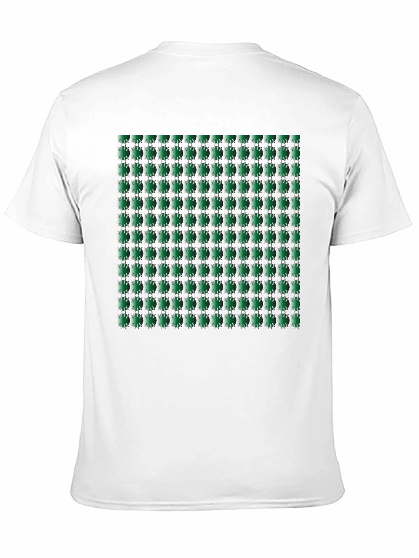 Green Geometric Patterned Mens Black T-Shirt