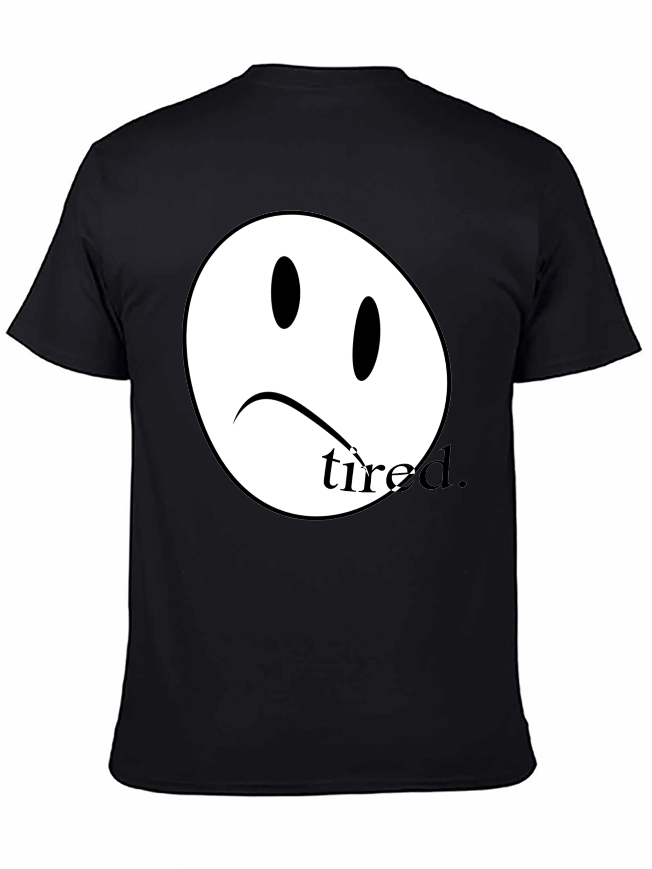Sad Face Tired T-Shirt - Unisex Cotton Tee