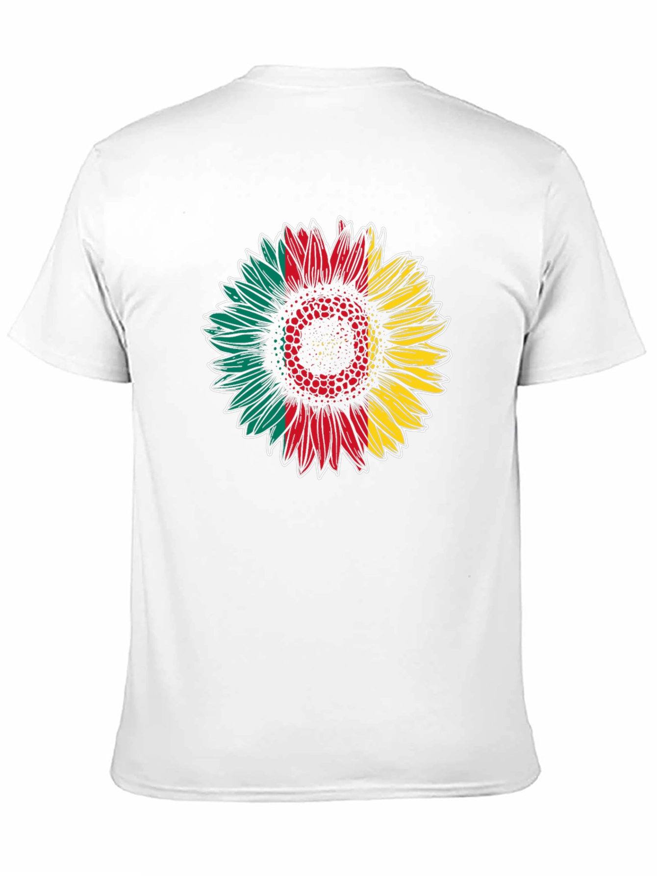 Rasta Sunflower Graphic Tee - Black Cotton Blend Shirt