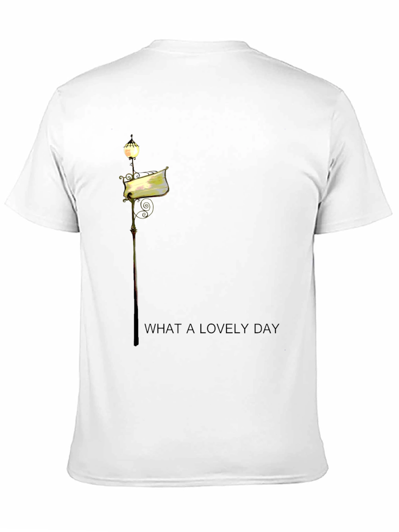 Unique Lamp Post Graphic Black T-Shirt
