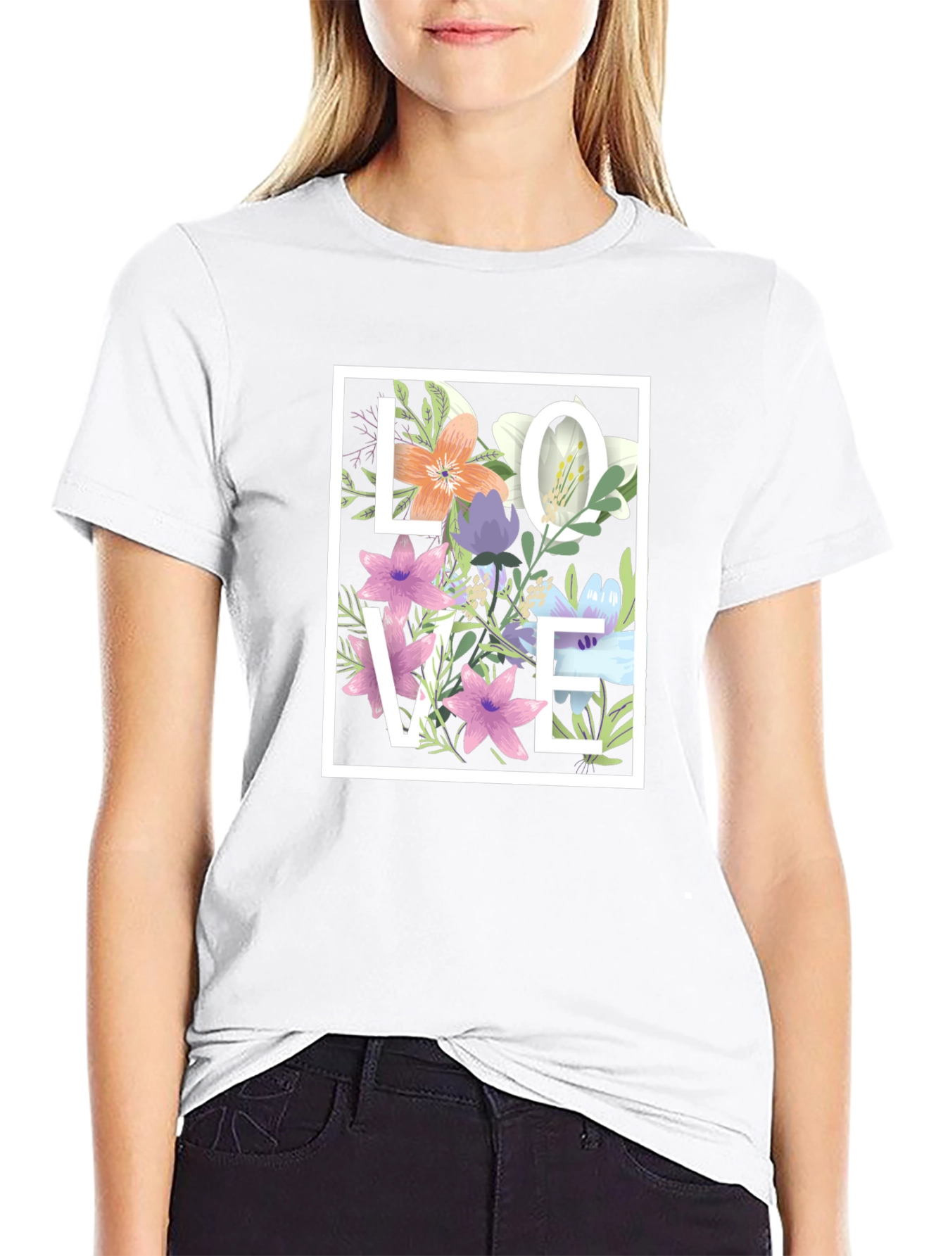 Floral LOVE Graphic Tee - Stylish & Trendy!