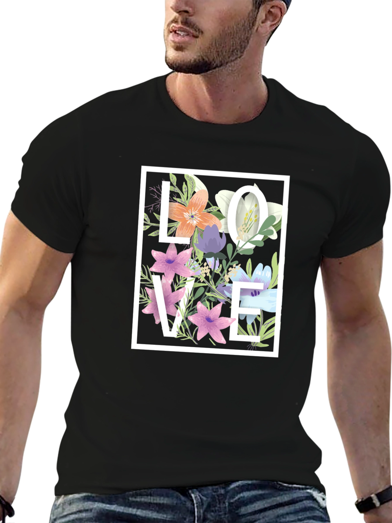 Floral LOVE Graphic Tee - Stylish & Trendy!