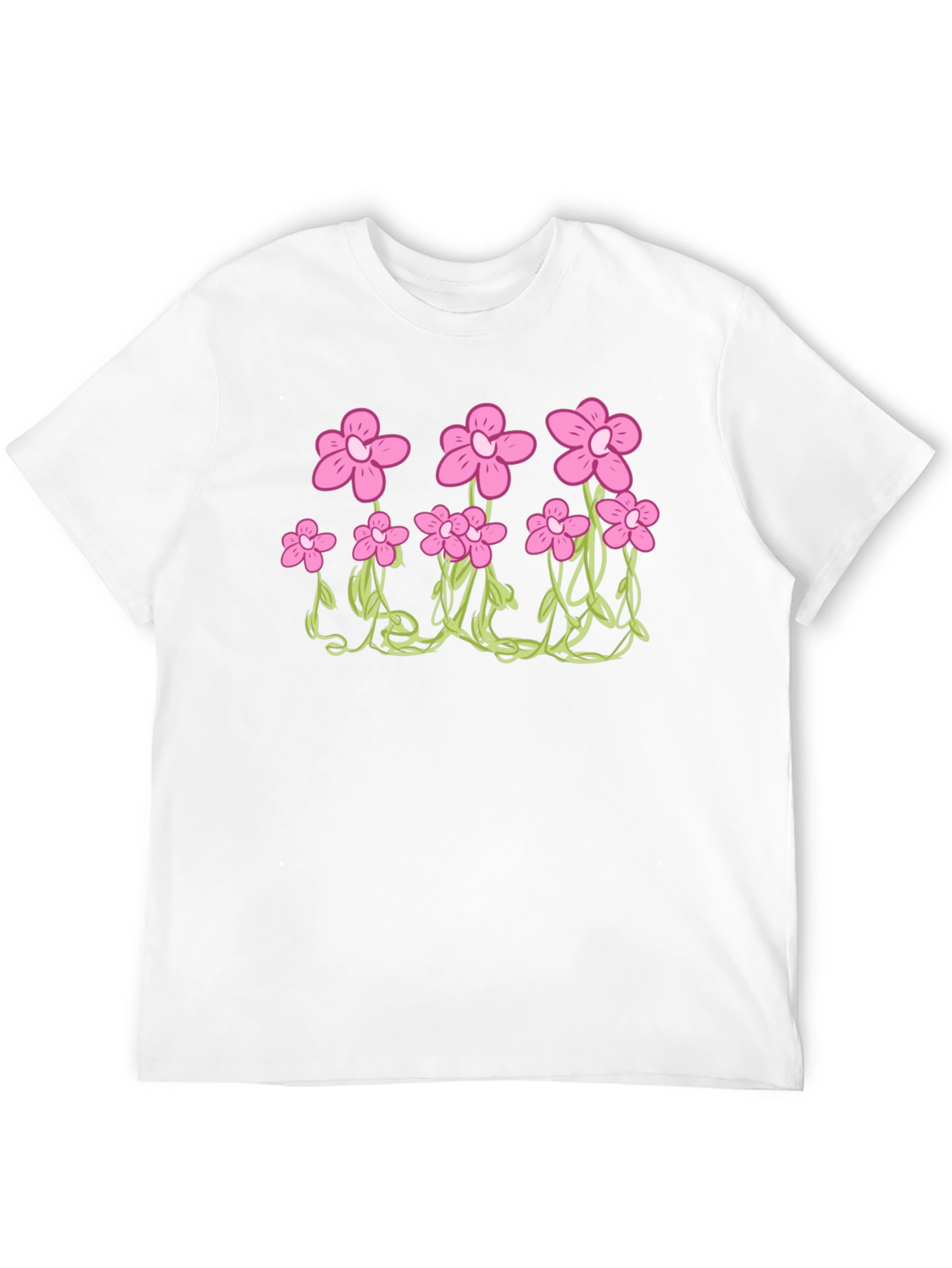 Floral Graphic Print Black T-Shirt