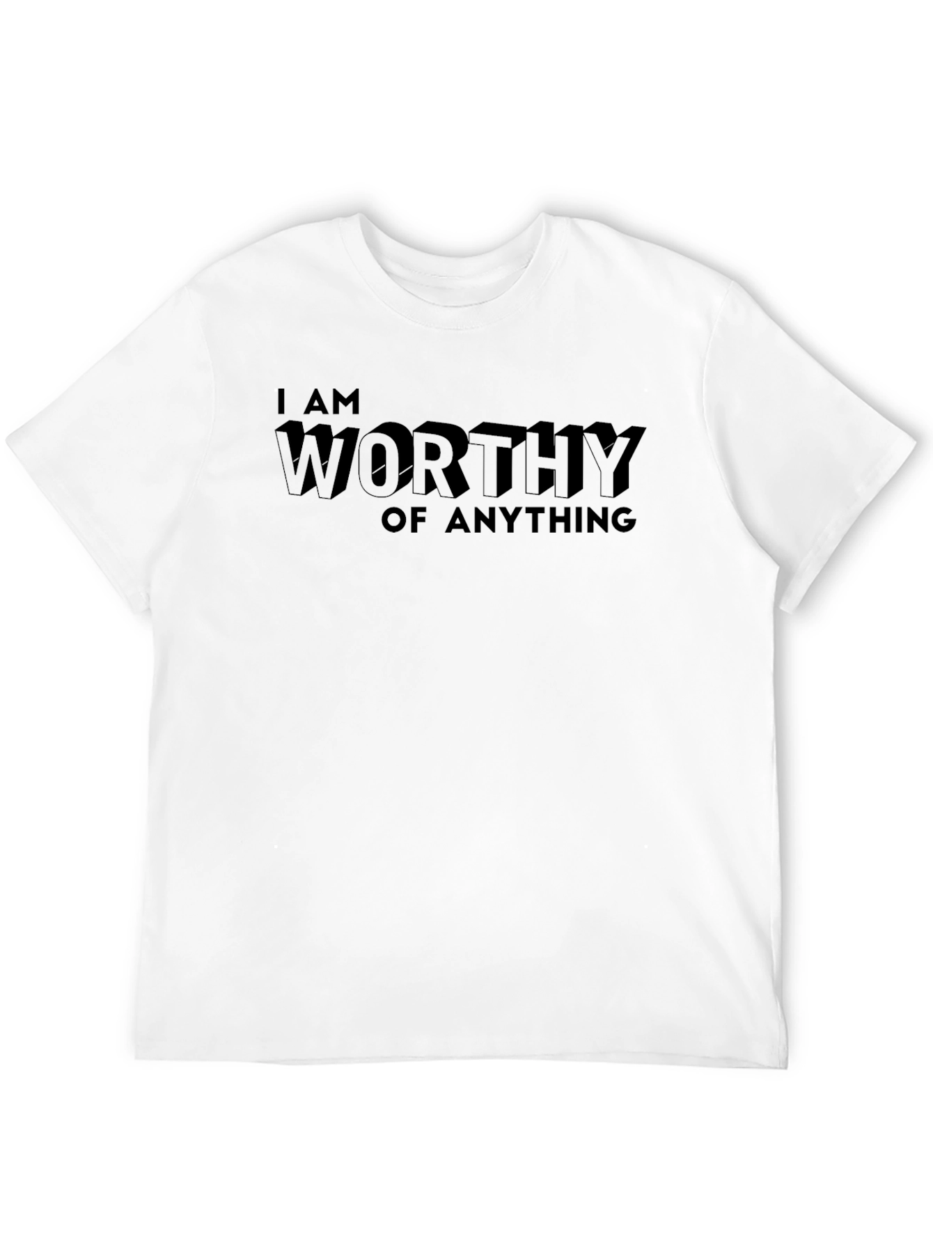 Worthy Graphic Tee - Motivational Black T-Shirt
