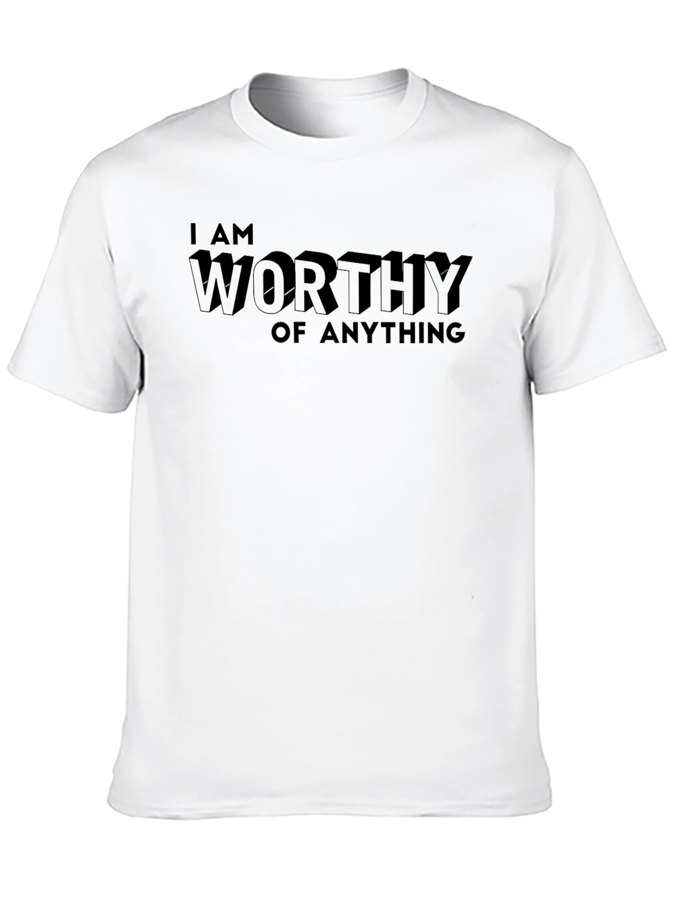 Worthy Graphic Tee - Motivational Black T-Shirt